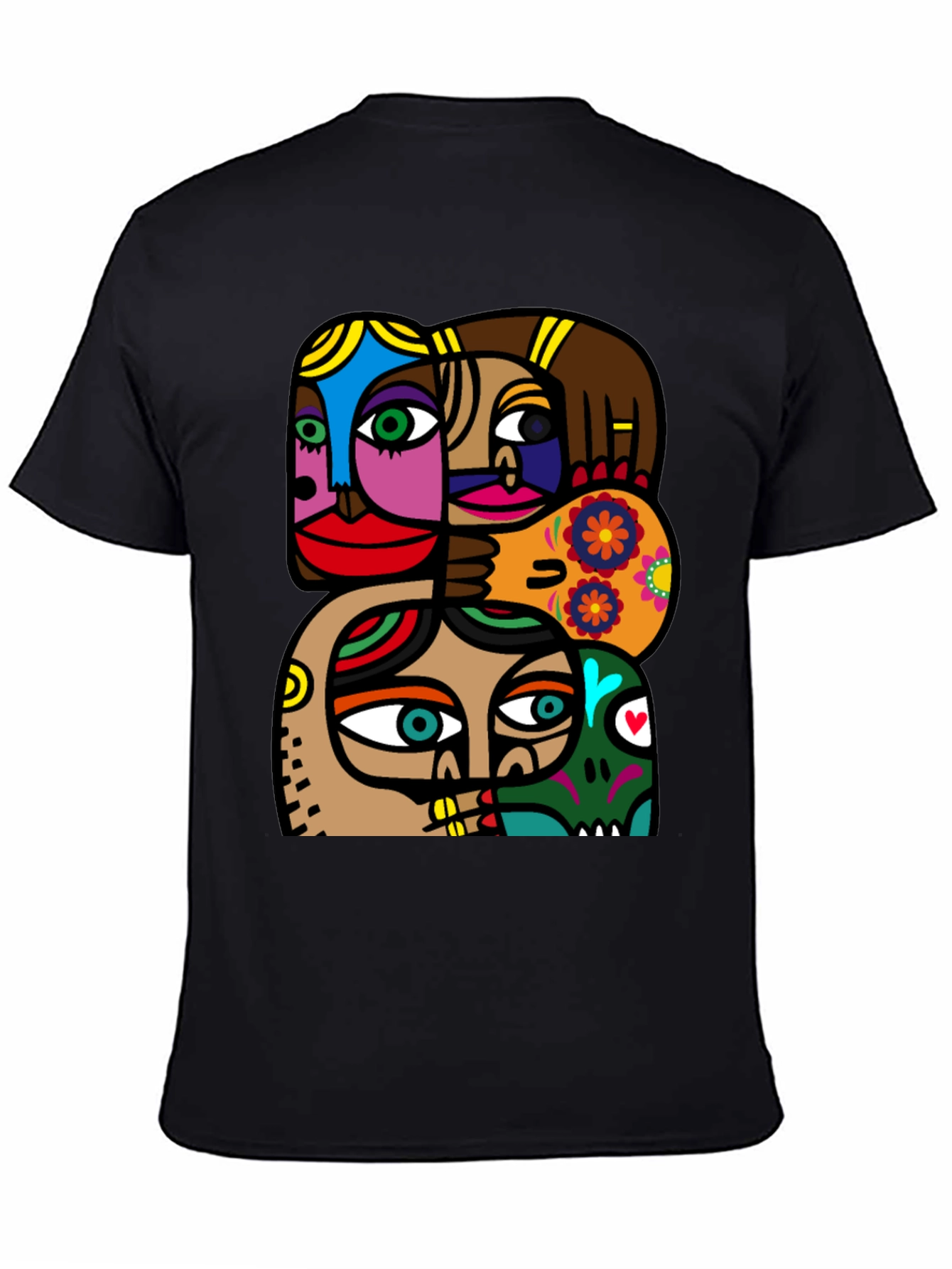 Abstract Faces Graphic T-Shirt - Modern Art Tee