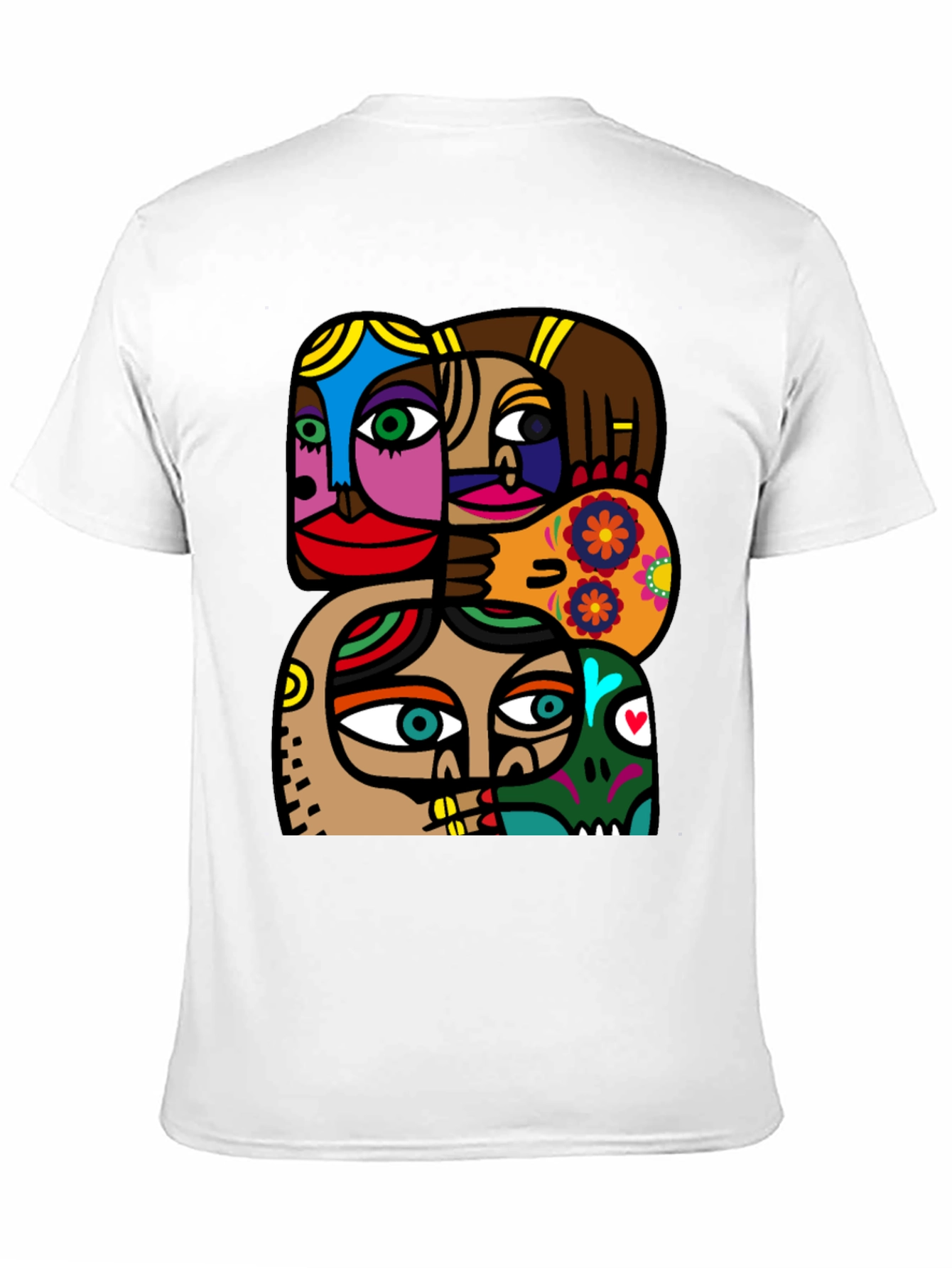 Abstract Faces Graphic T-Shirt - Modern Art Tee