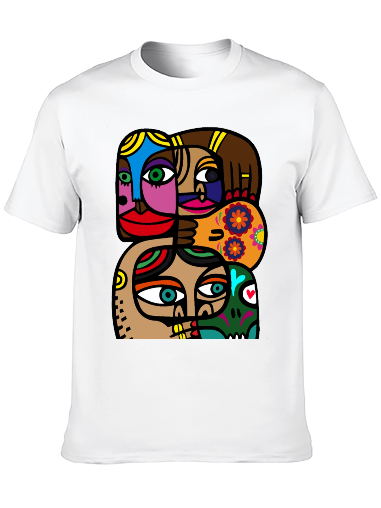 Abstract Faces Graphic T-Shirt - Modern Art Tee
