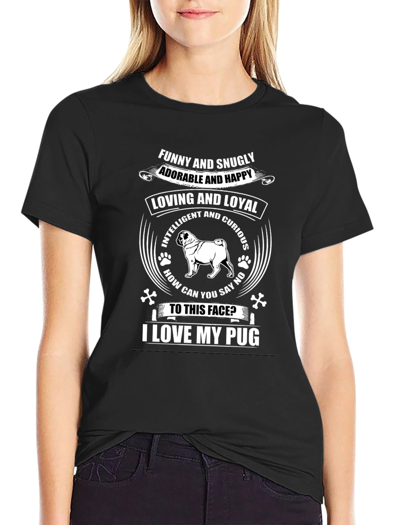 I Love My Pug Graphic T-Shirt
