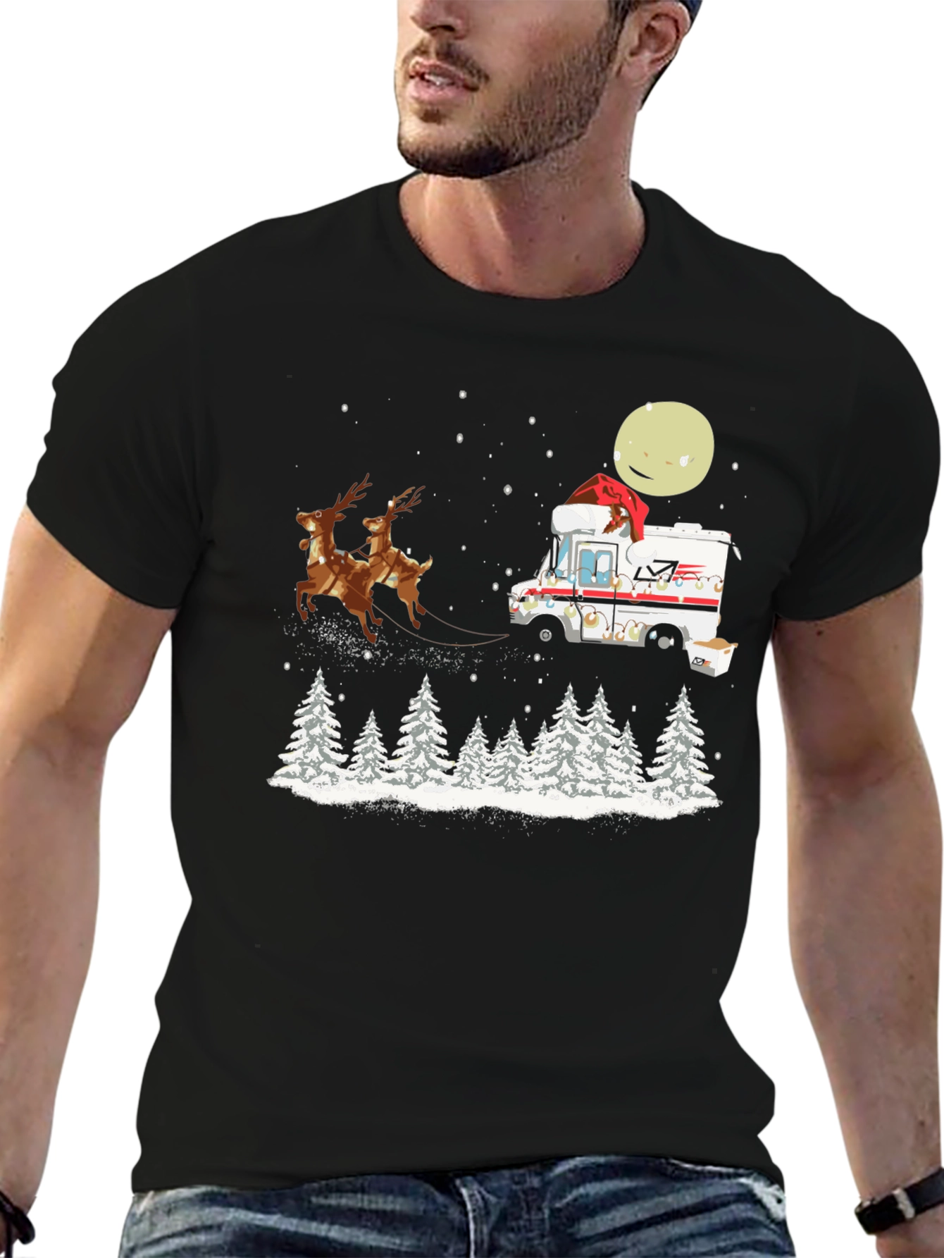 Christmas Mail Carrier T-Shirt: Reindeer Delivery