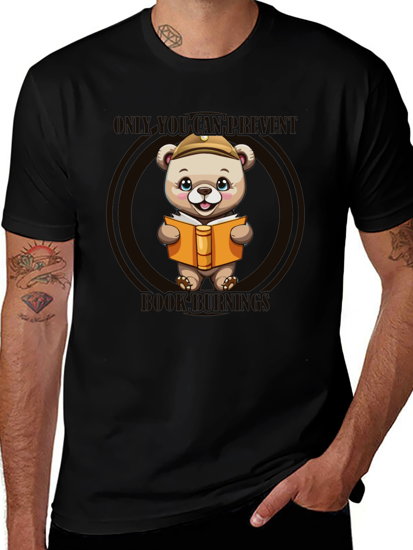 Book Bear Tee: Prevent Book Burning T-Shirt