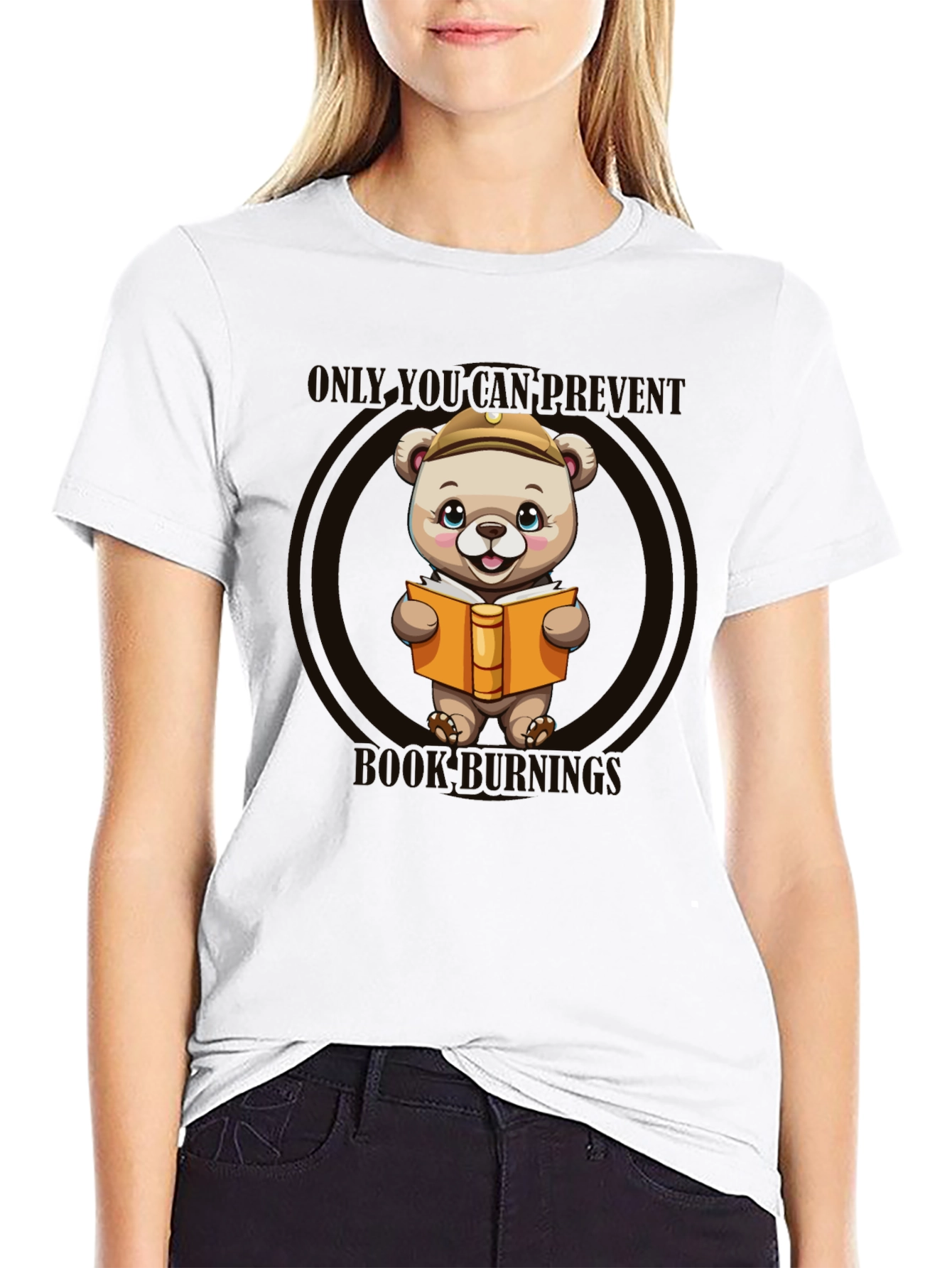Book Bear Tee: Prevent Book Burning T-Shirt