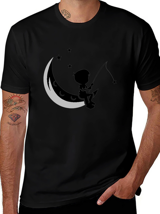 Boy Fishing on the Moon T-Shirt