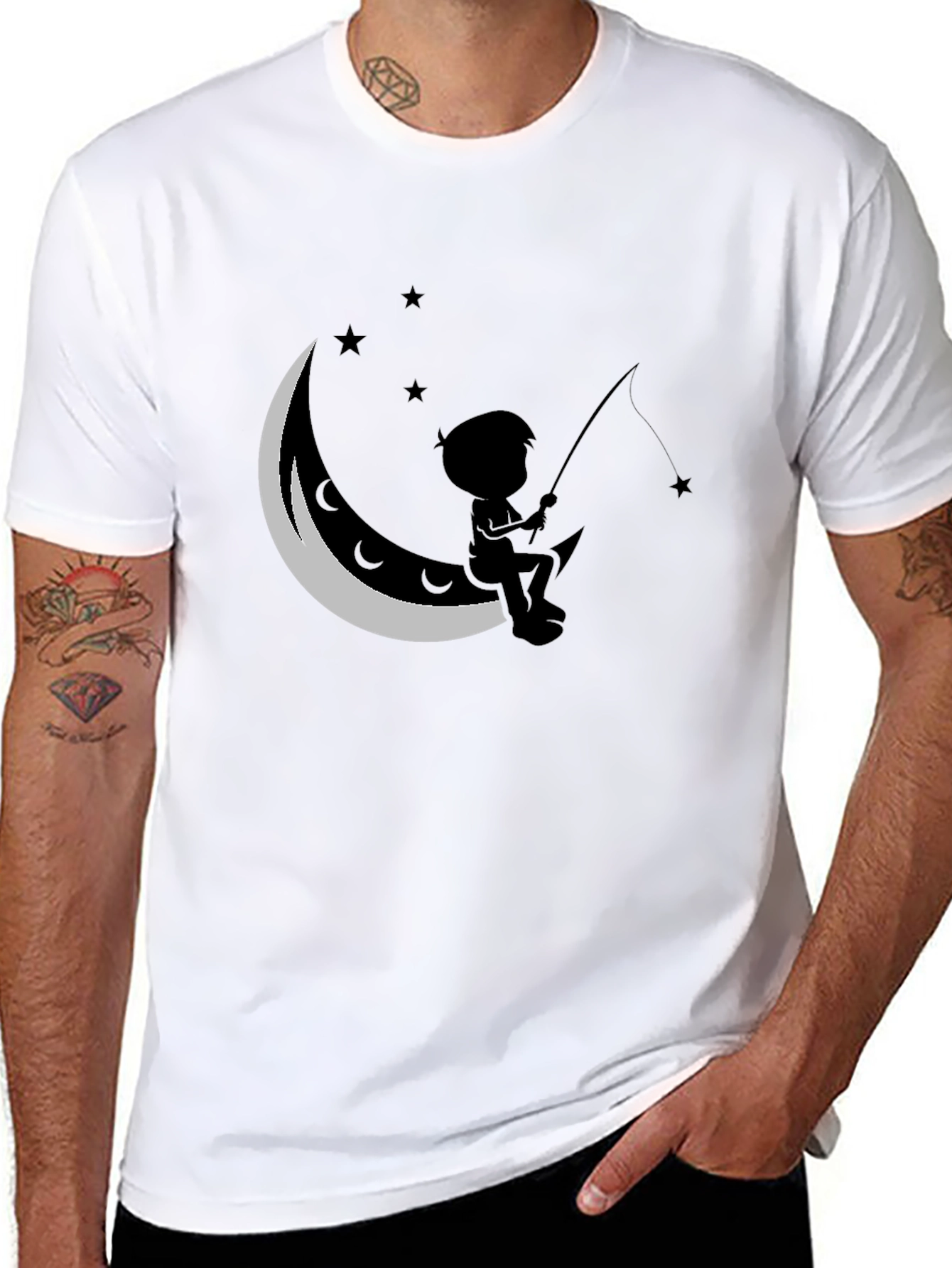 Boy Fishing on the Moon T-Shirt