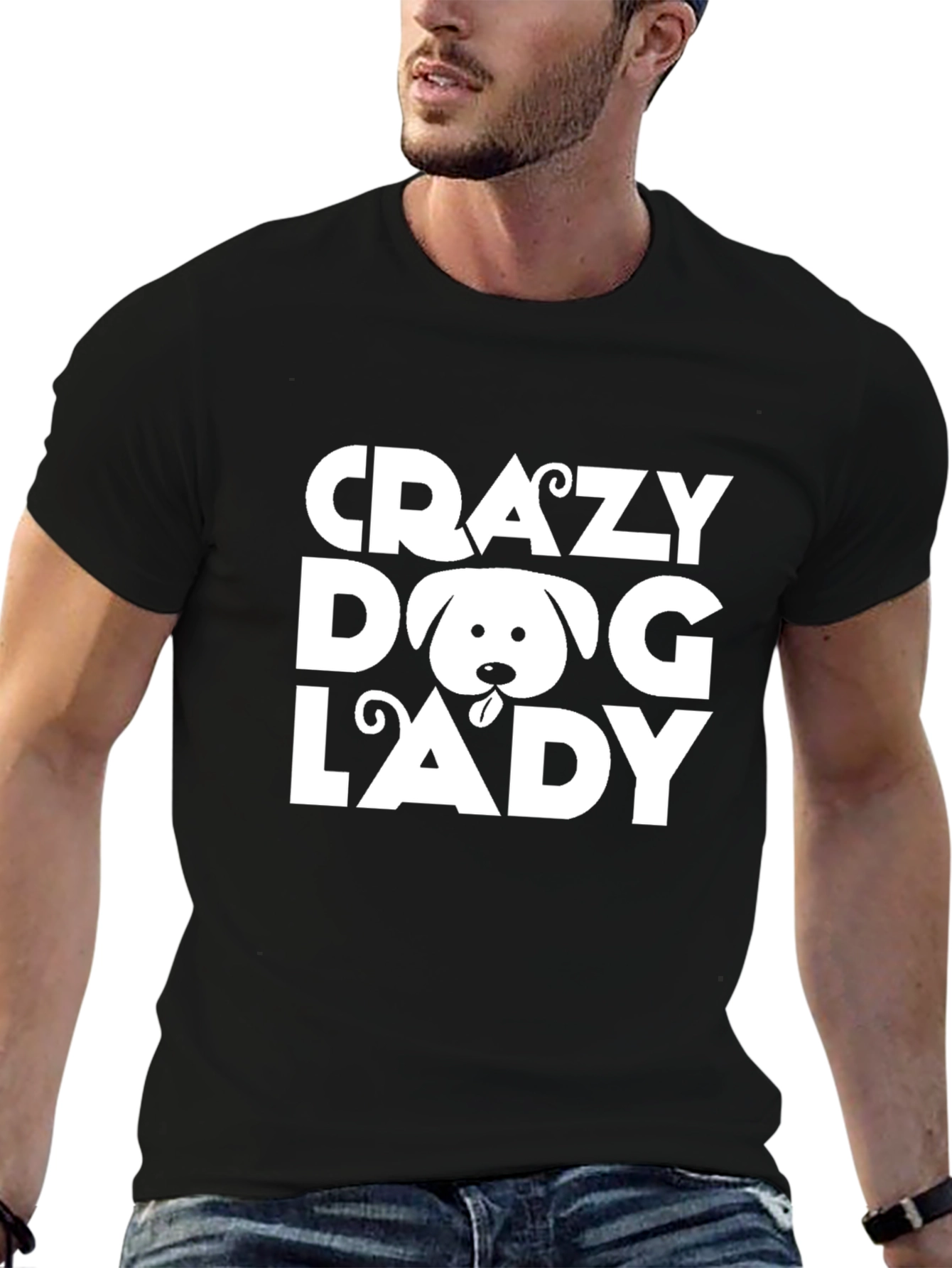 Crazy Dog Lady Black Tee