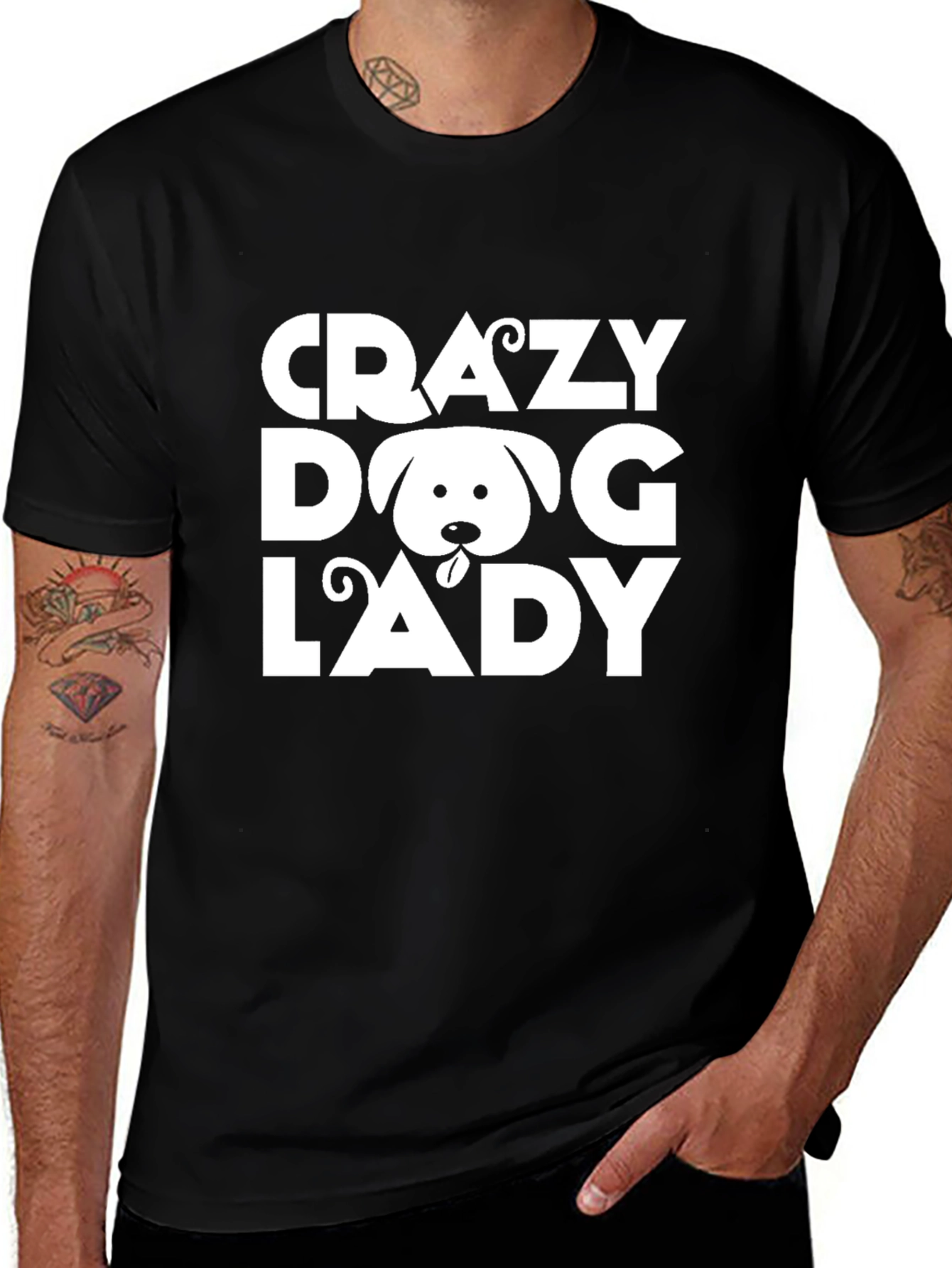 Crazy Dog Lady Black Tee
