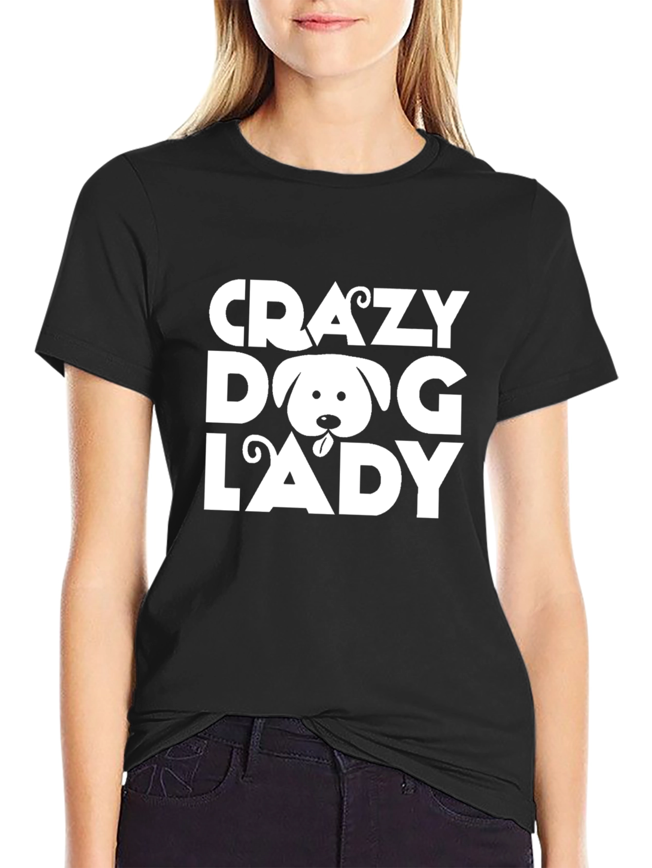 Crazy Dog Lady Black Tee