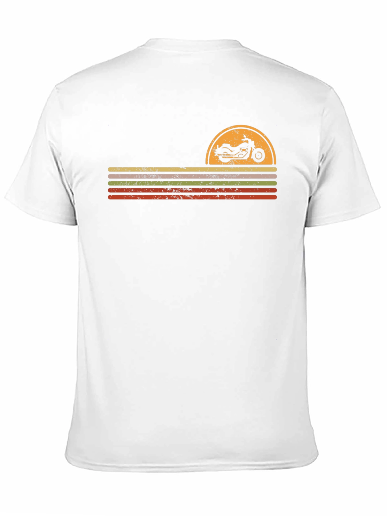 Retro Motorcycle Sunset Graphic Tee - Black