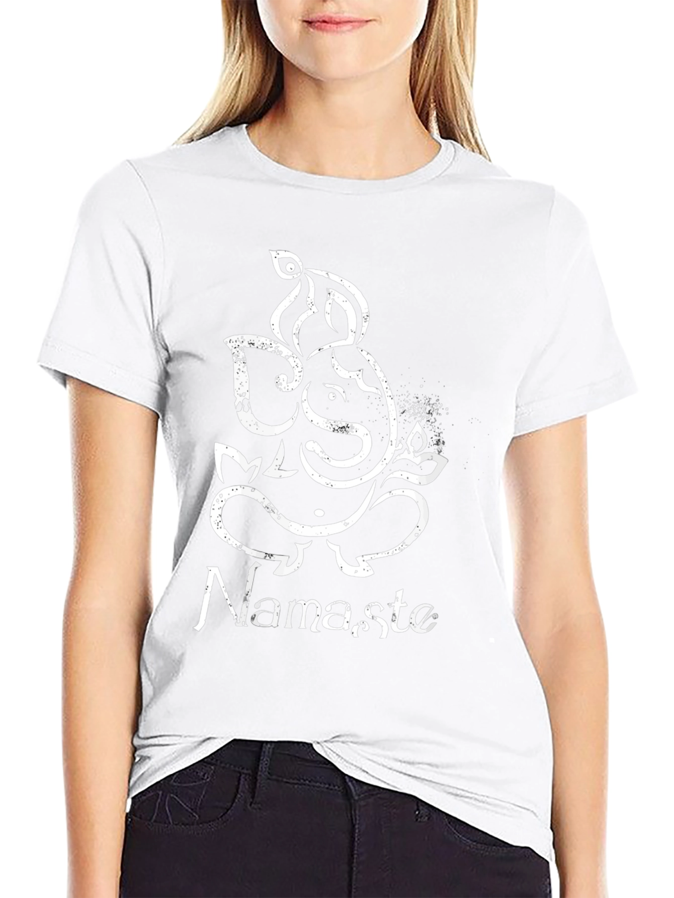Ganesh Namaste Graphic Tee - Black Cotton T-Shirt