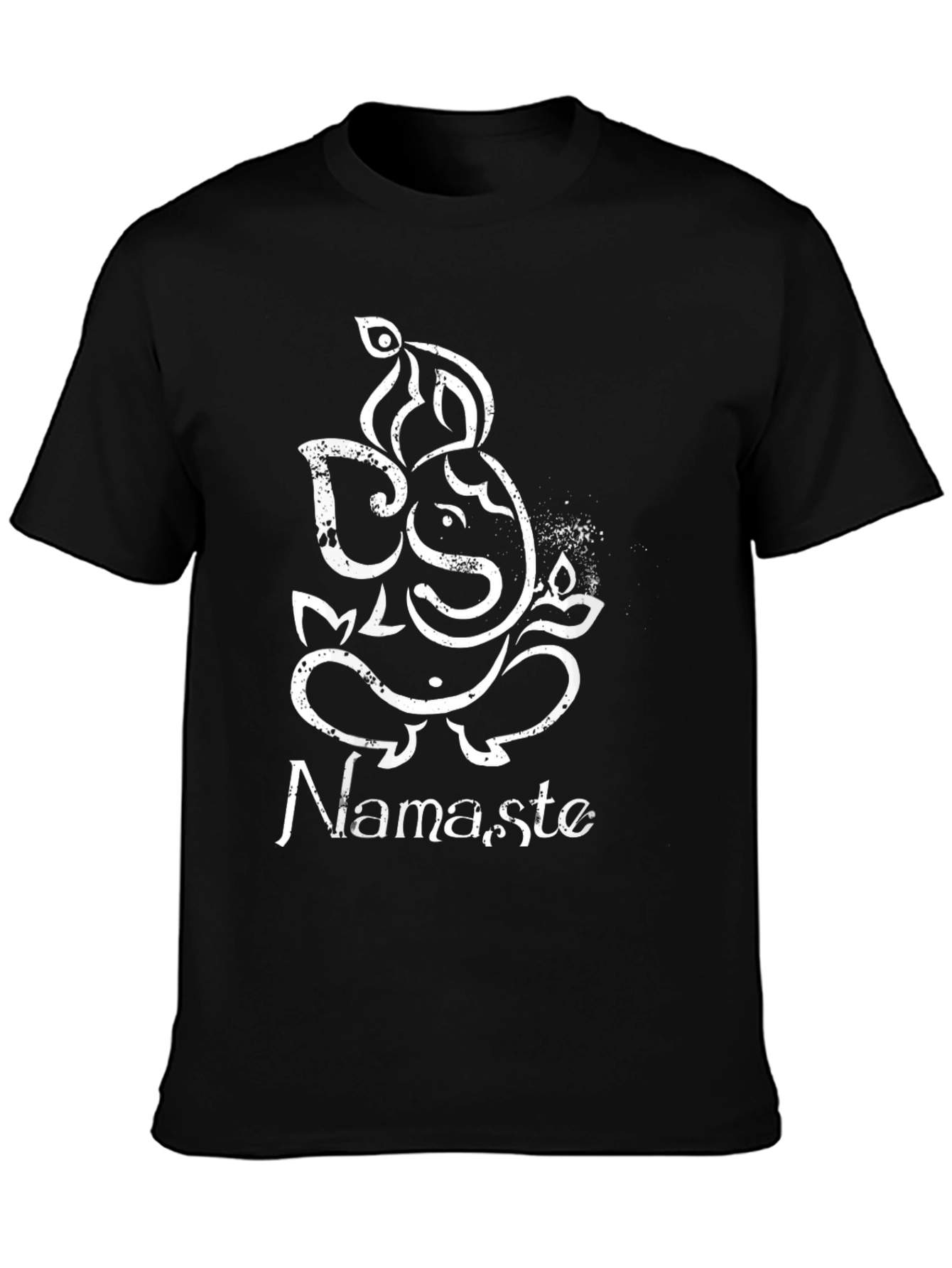 Ganesh Namaste Graphic Tee - Black Cotton T-Shirt