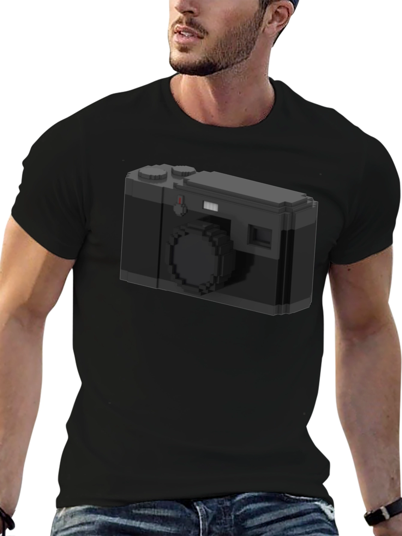 Pixel Camera Graphic Tee - Black
