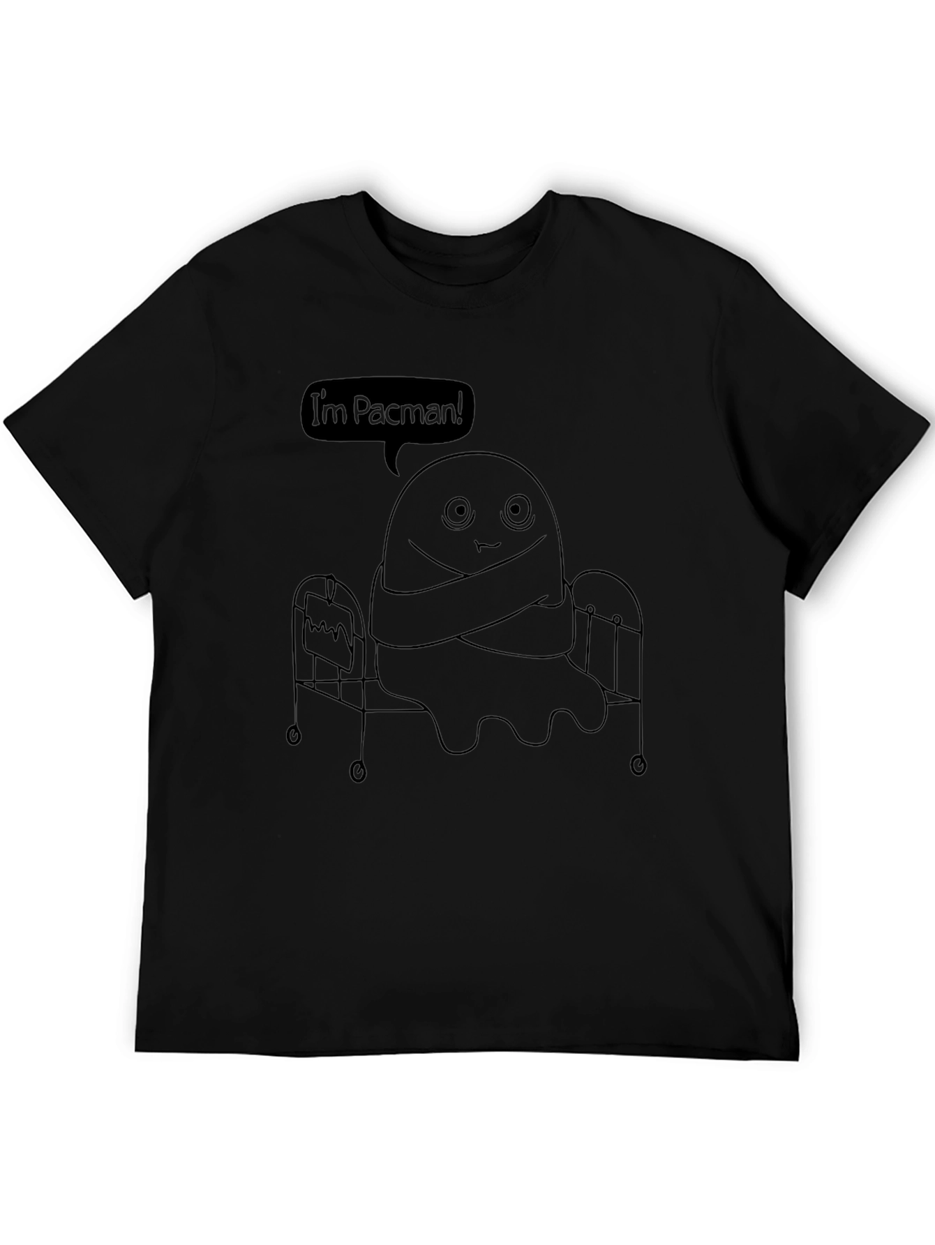 Funny Im Pacman Graphic Black T-Shirt