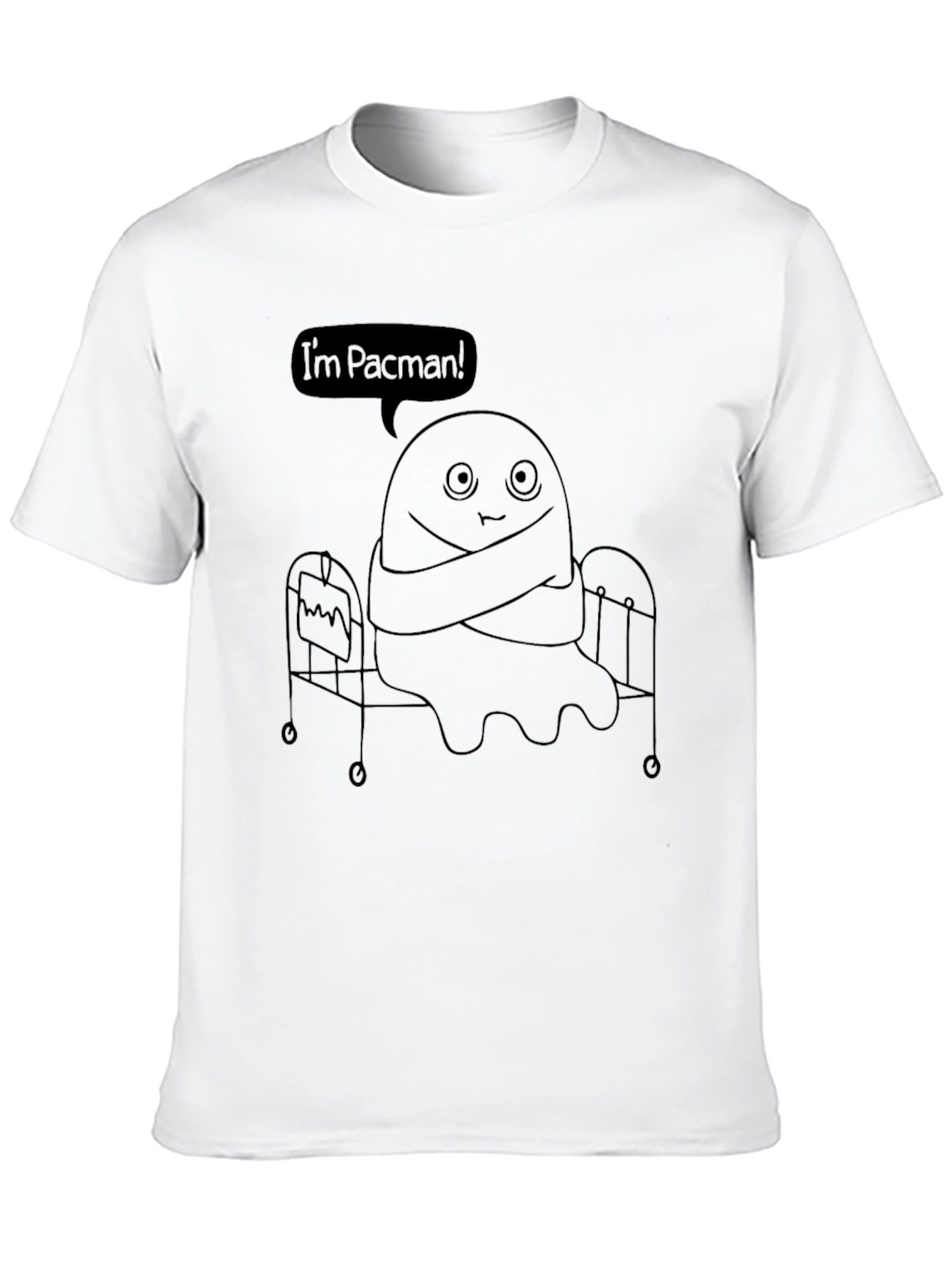 Funny Im Pacman Graphic Black T-Shirt