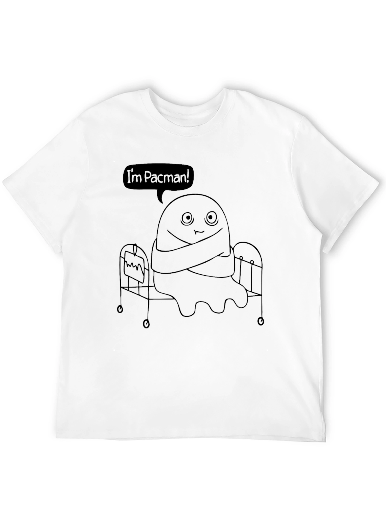 Funny Im Pacman Graphic Black T-Shirt