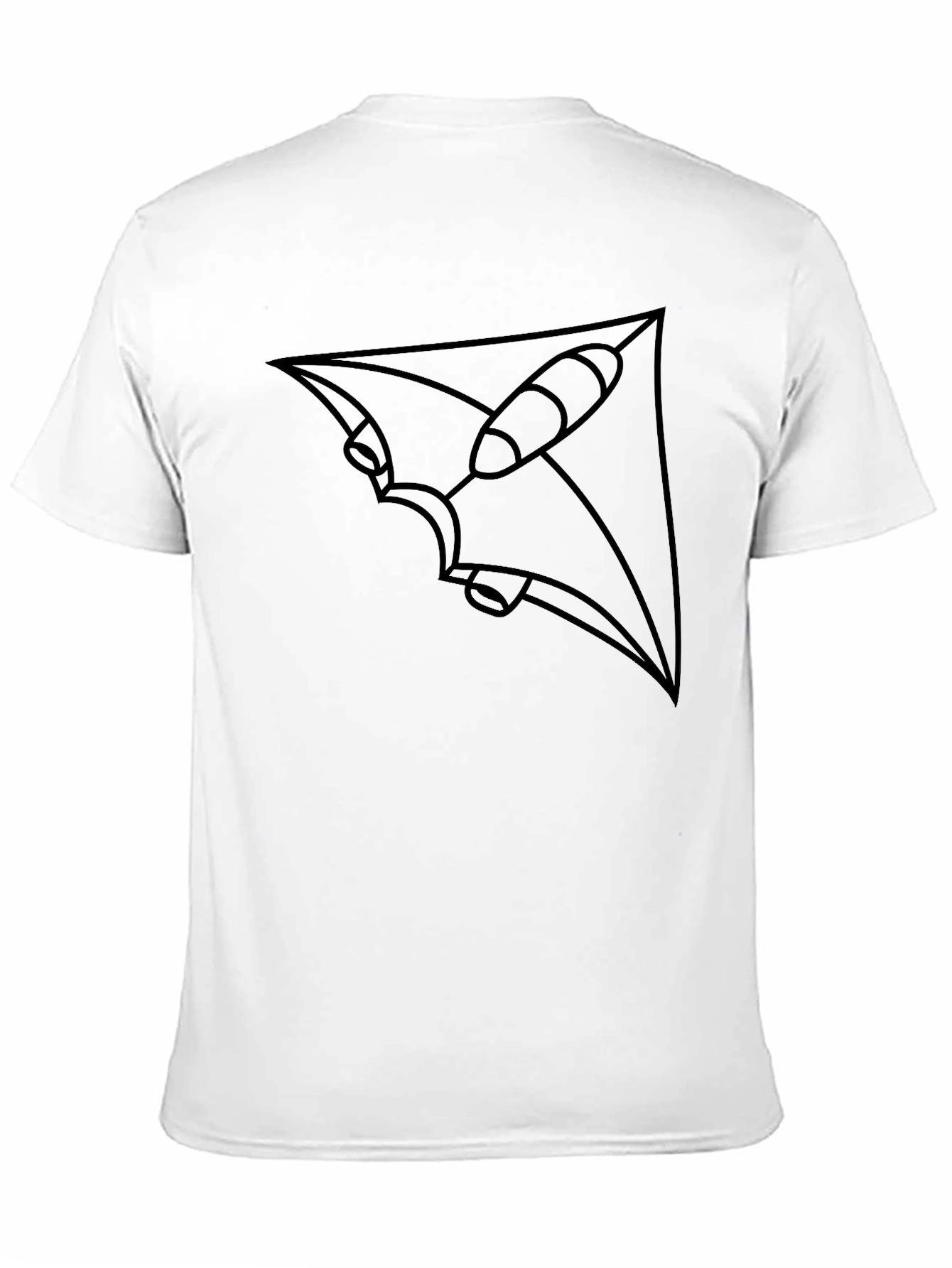 Modern Geometric Stingray Graphic Tee - Black