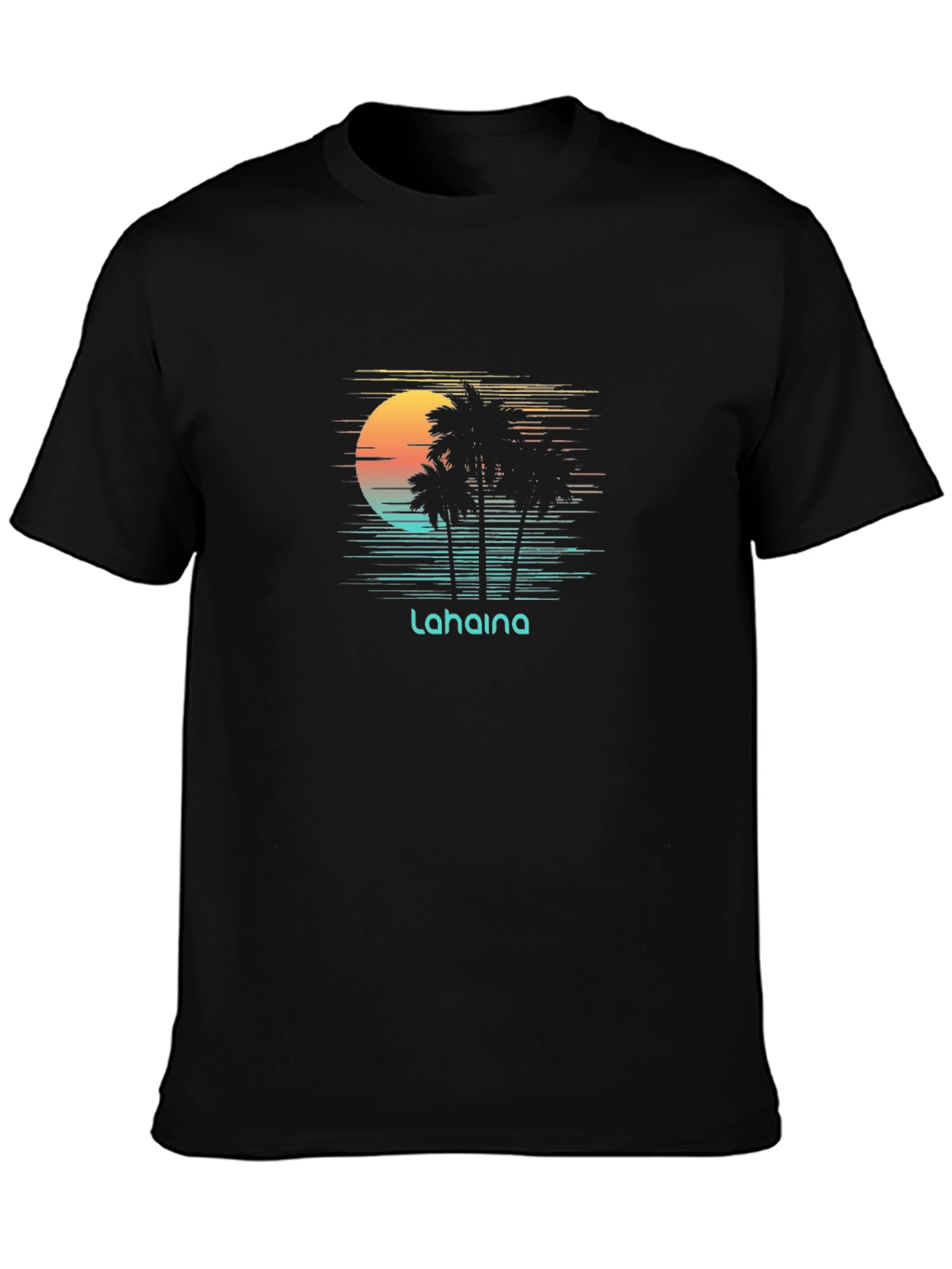 Lahaina Sunset T-Shirt - Tropical Palm Tree Design