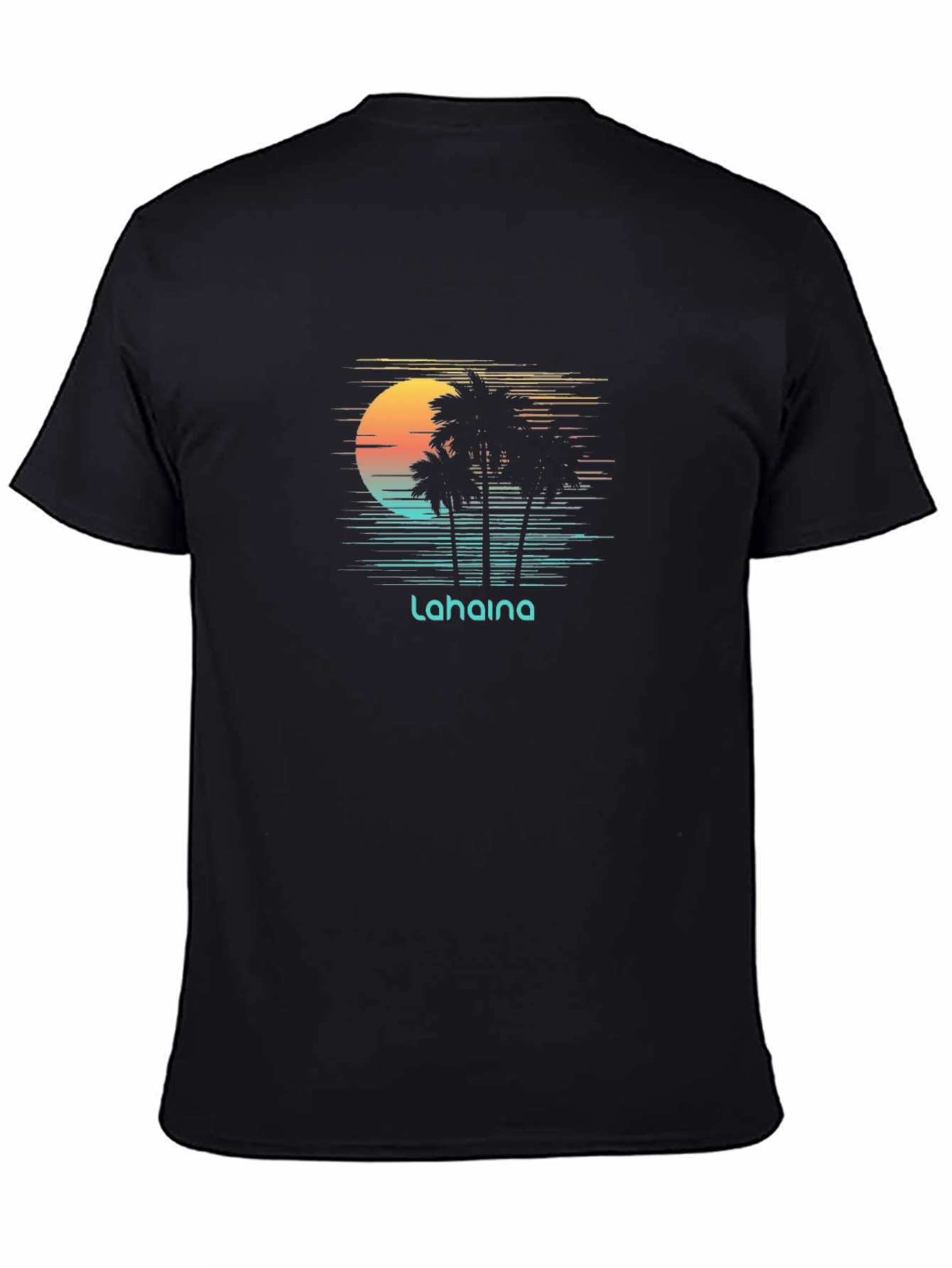 Lahaina Sunset T-Shirt - Tropical Palm Tree Design
