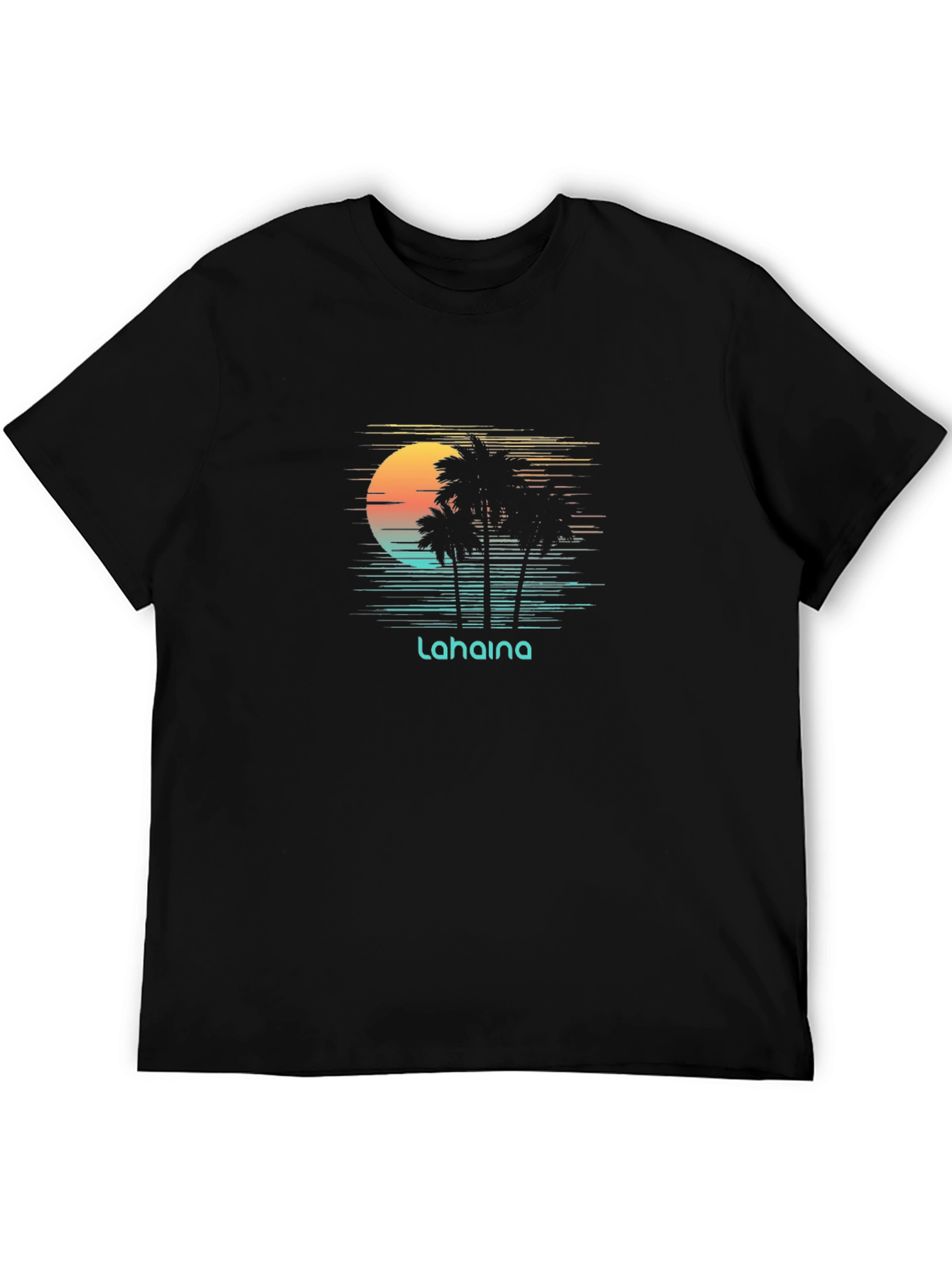 Lahaina Sunset T-Shirt - Tropical Palm Tree Design