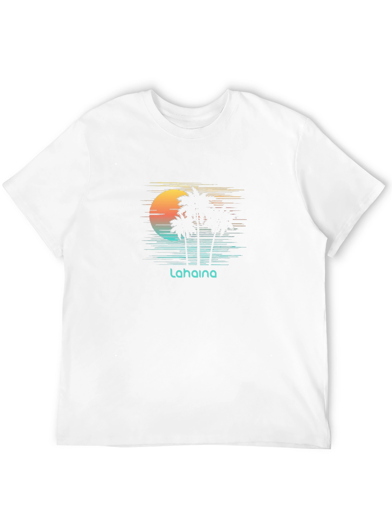 Lahaina Sunset T-Shirt - Tropical Palm Tree Design