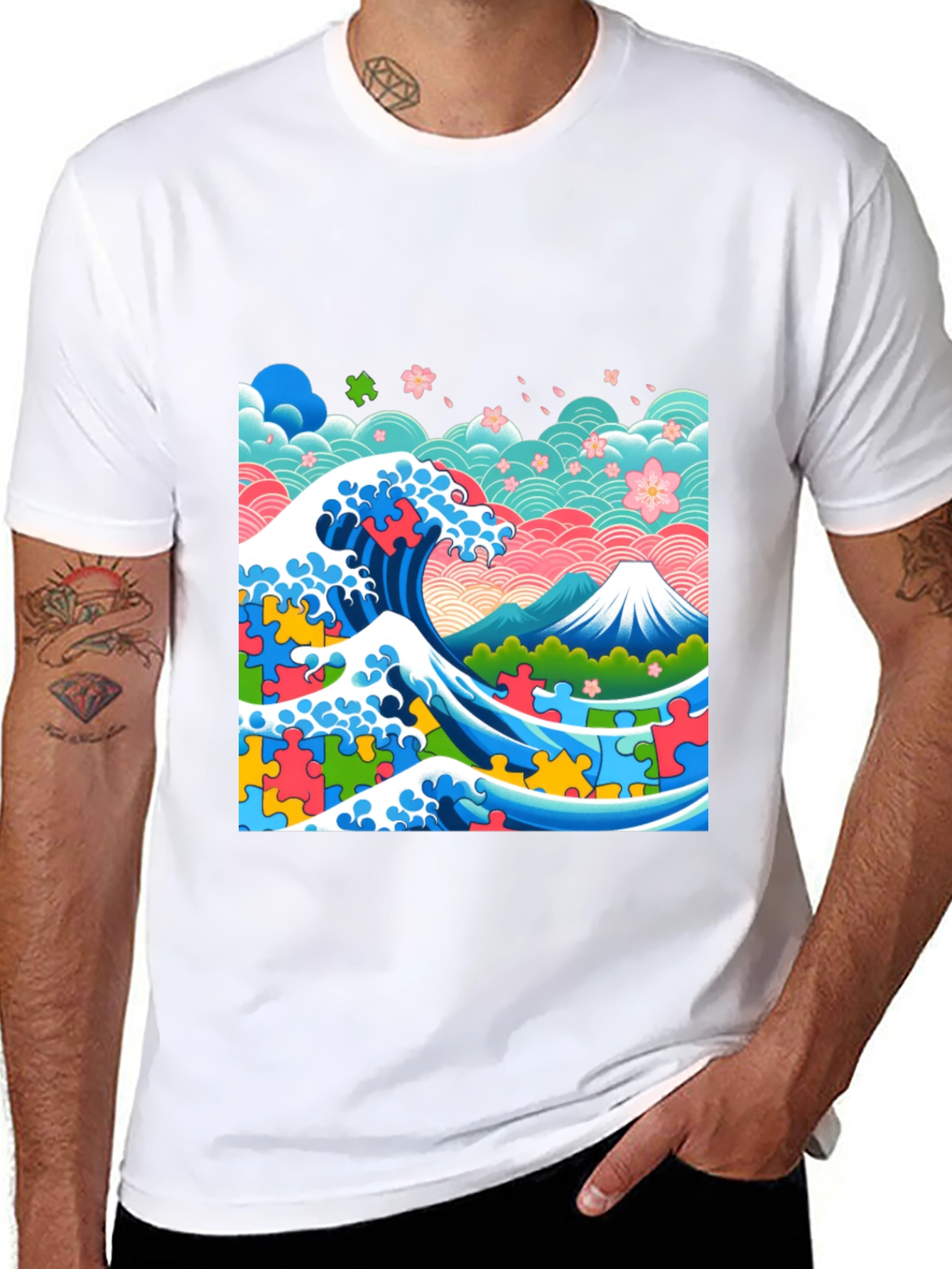 Artistic Wave Puzzle T-Shirt