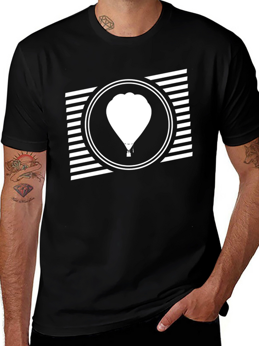 Balloon Graphic Tee - Mens Black Cotton T-Shirt