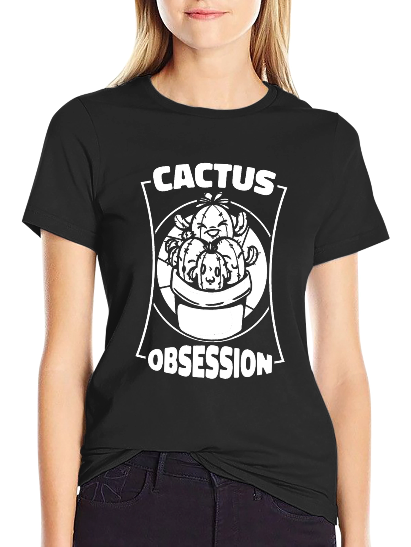 Cactus Obsession Graphic T-Shirt - Unique Plant Lover Tee