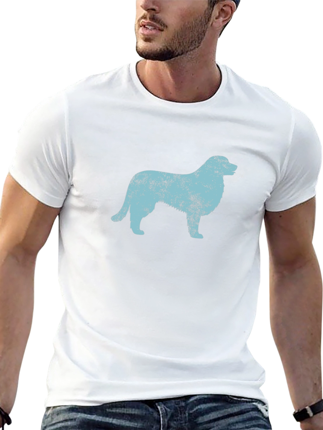 Dog Silhouette Graphic Black T-Shirt