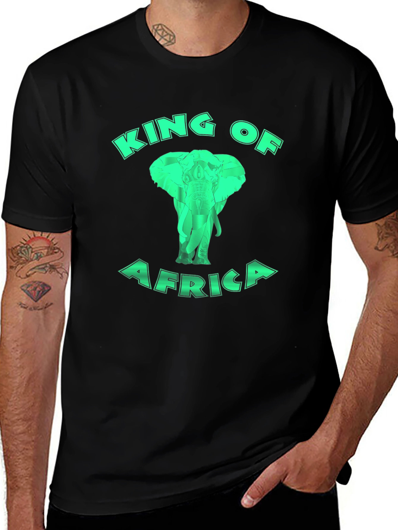 King of Africa Elephant Graphic T-Shirt