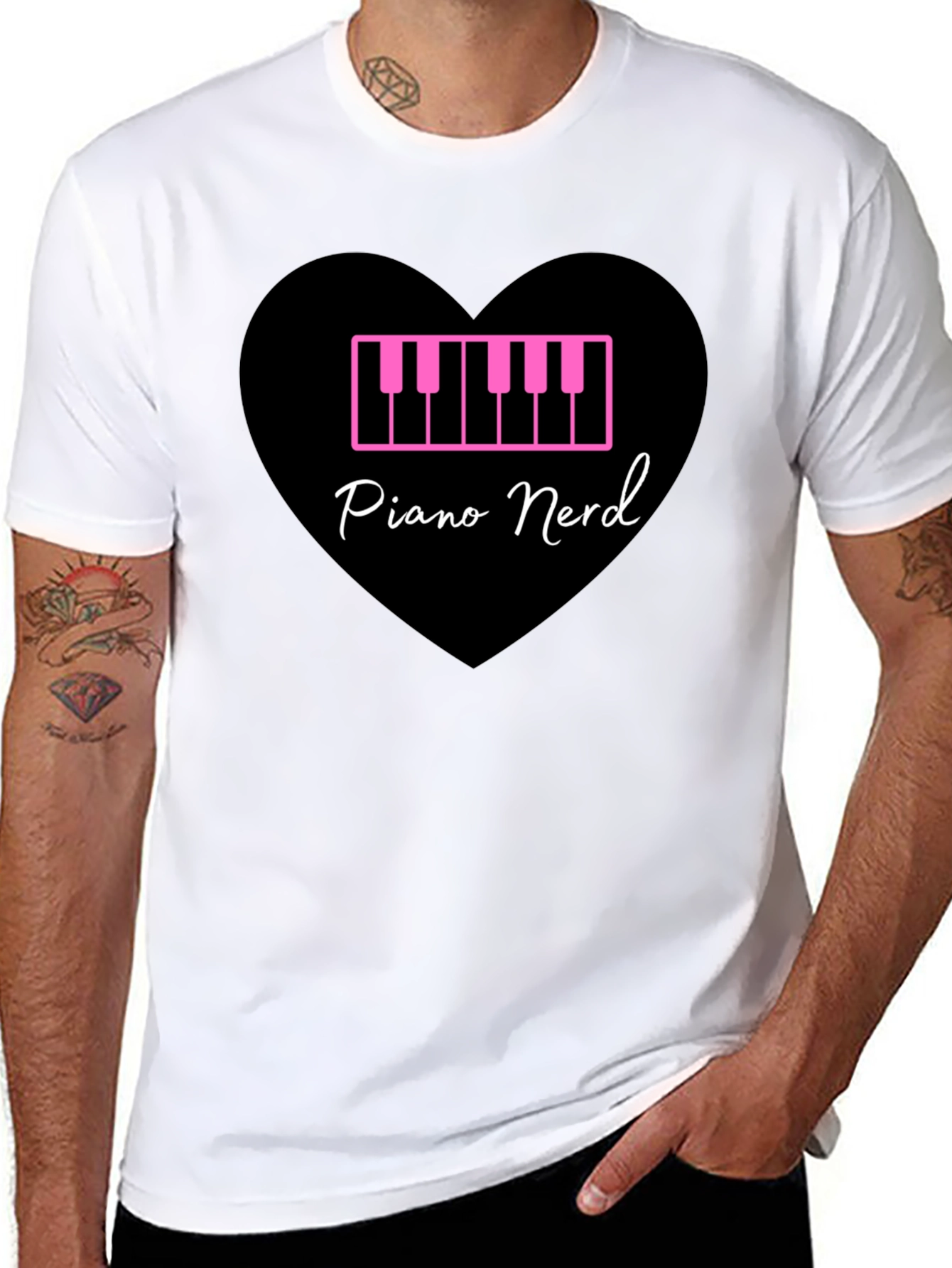 Piano Nerd T-Shirt - Musical Heart Tee
