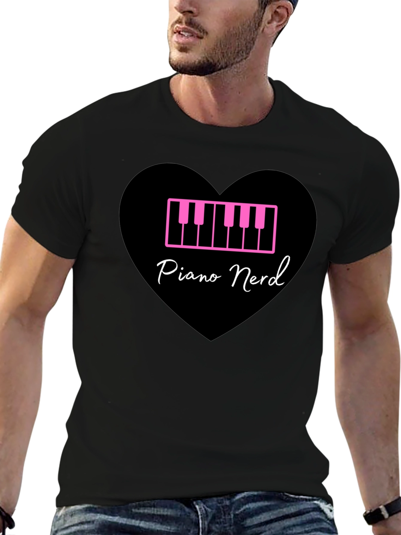 Piano Nerd T-Shirt - Musical Heart Tee