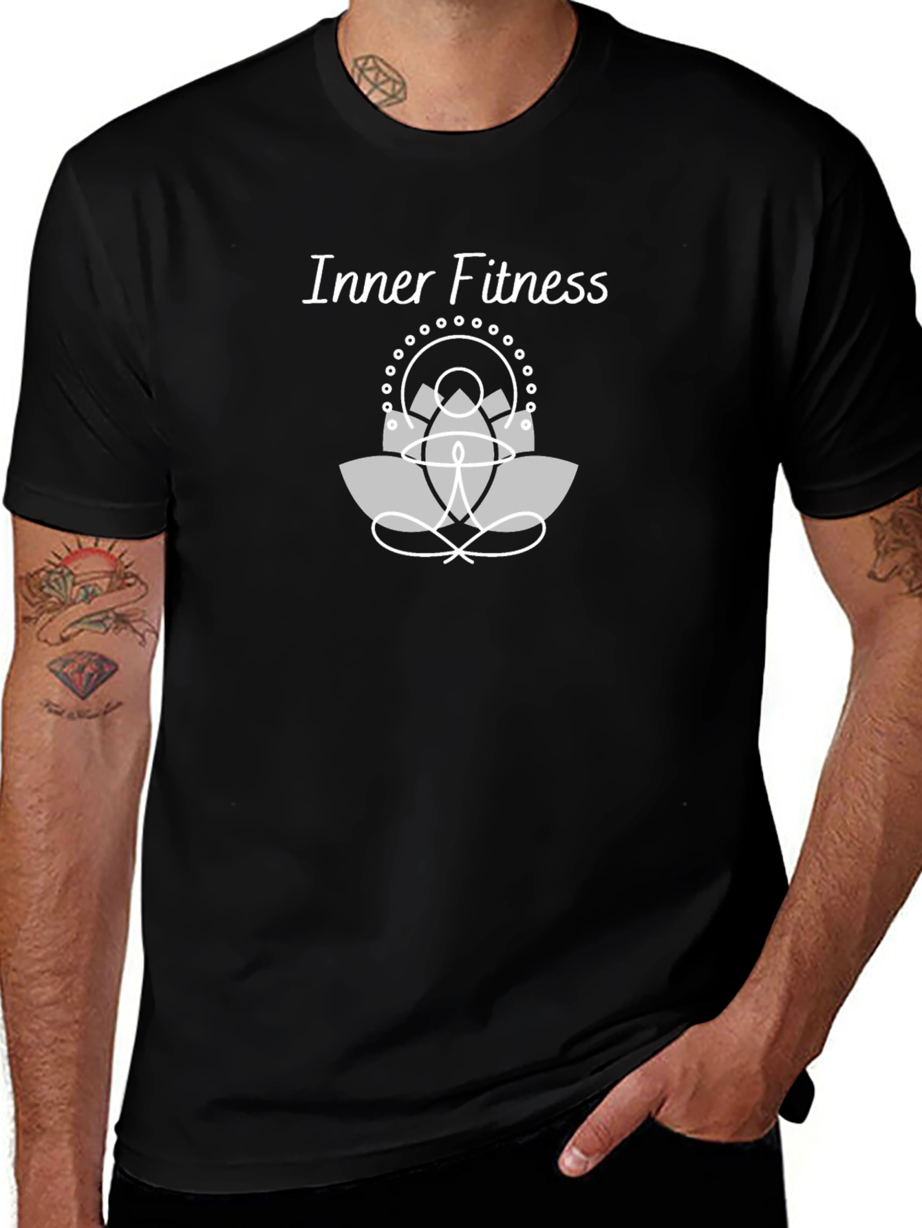 Inner Fitness Graphic Tee - Yoga Lotus Design