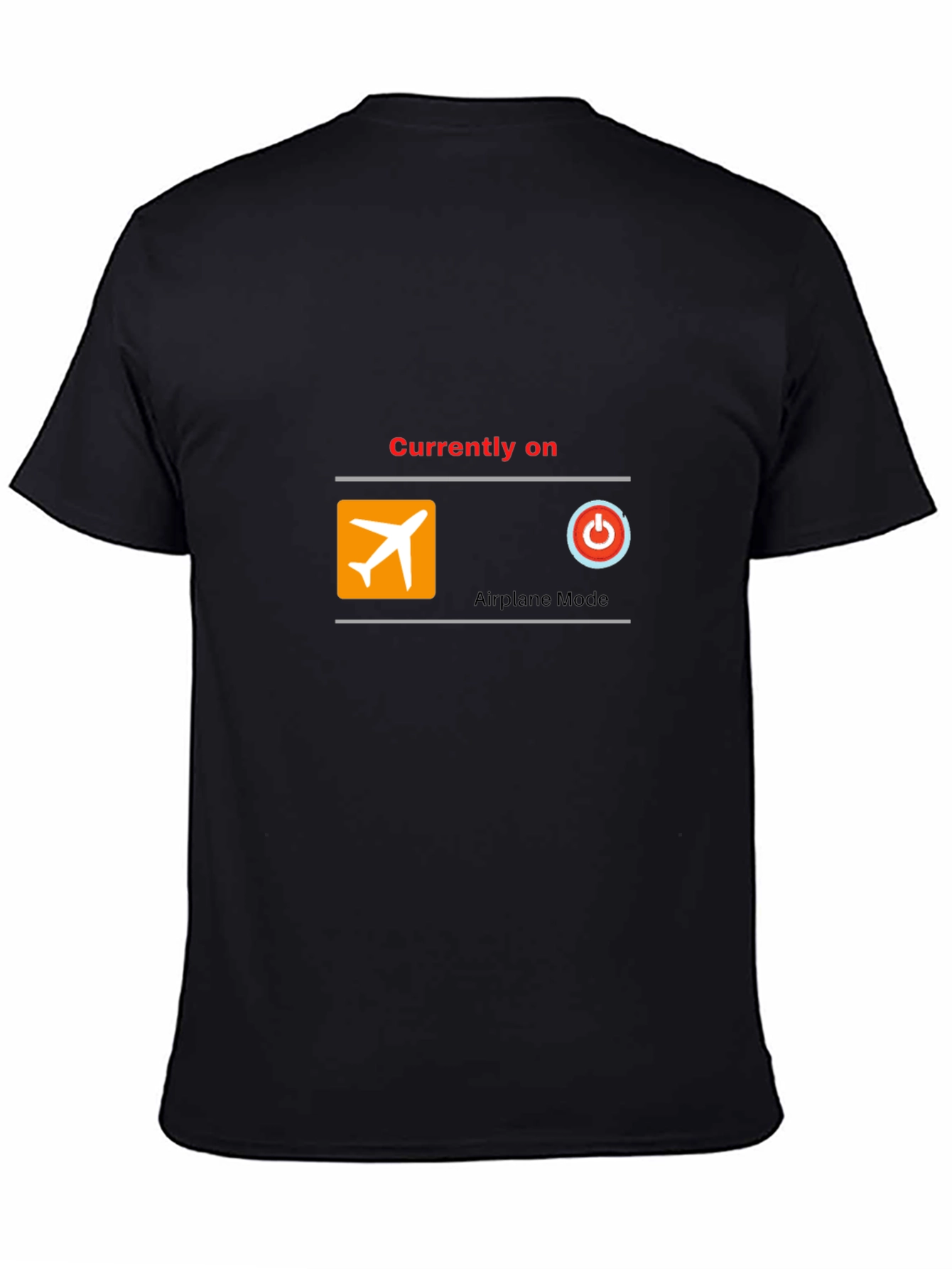 Airplane Mode On T-Shirt - Black Cotton Blend