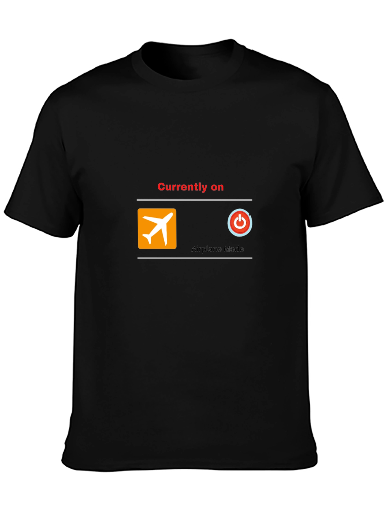 Airplane Mode On T-Shirt - Black Cotton Blend