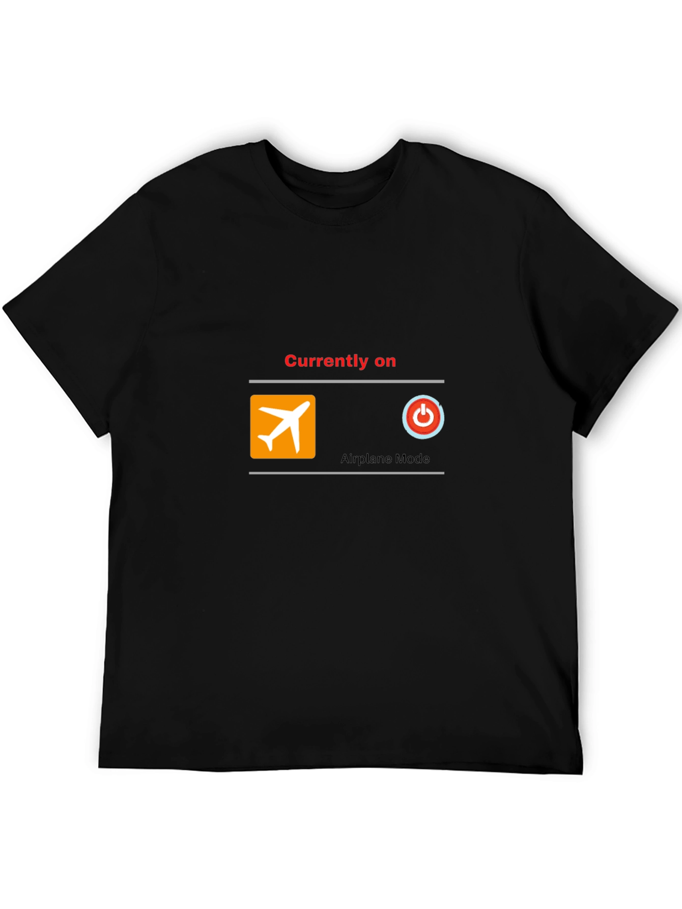 Airplane Mode On T-Shirt - Black Cotton Blend
