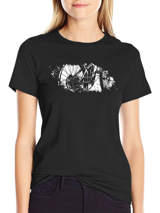 Bike Art Graphic Tee - Black Cotton Blend