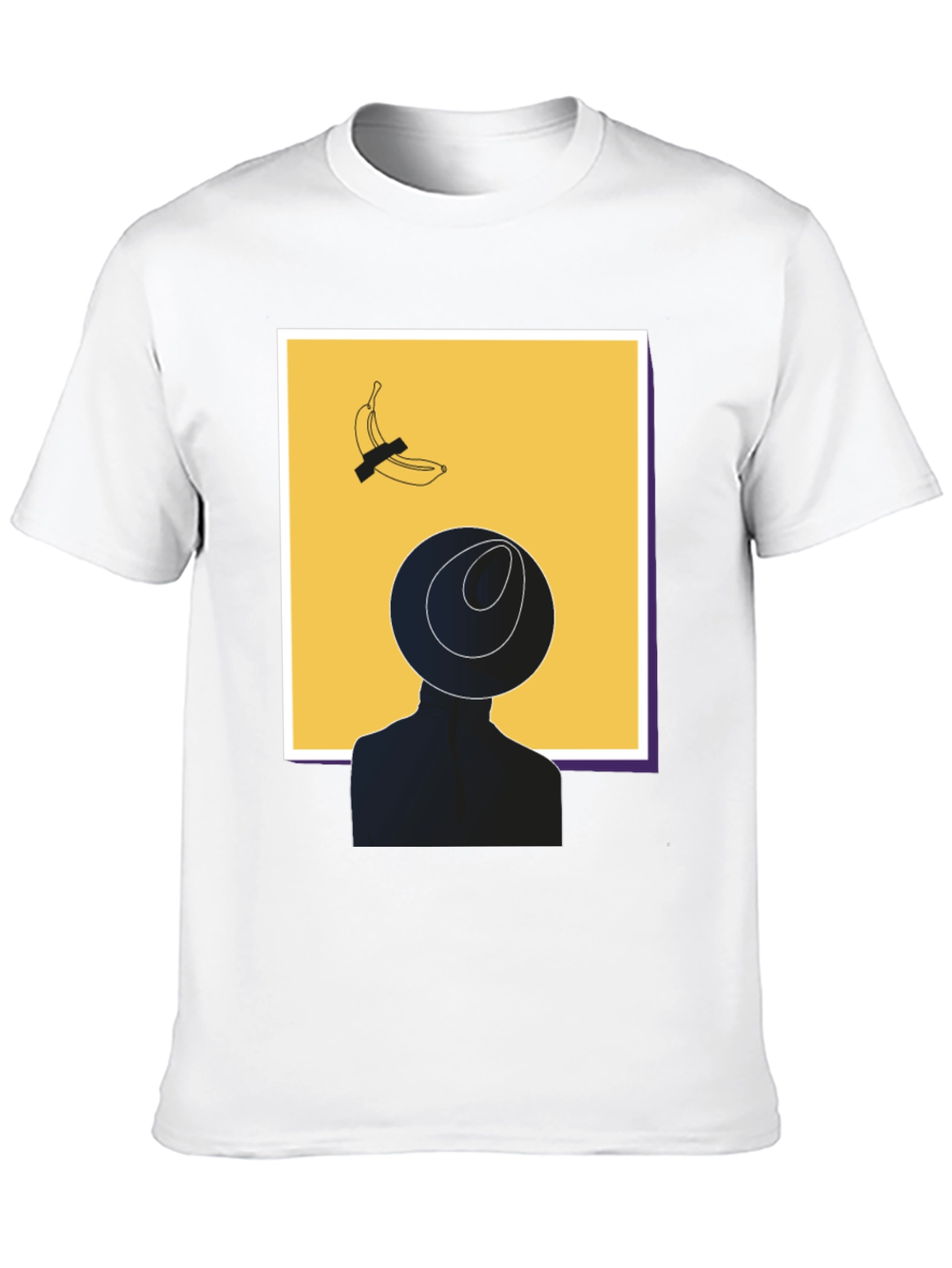 Modern Art Graphic T-Shirt - Banana & Silhouette