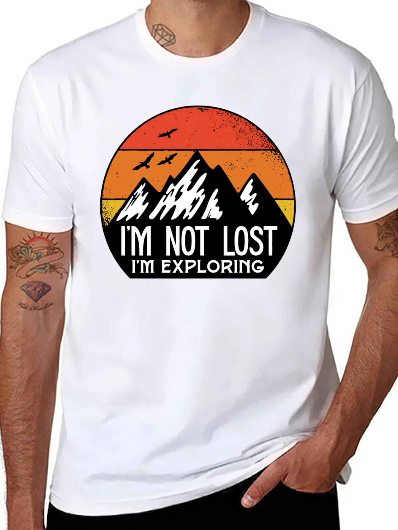 Im Not Lost Im Exploring Black T-Shirt