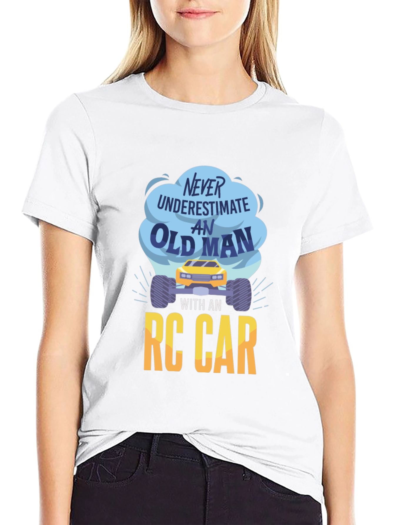 Never Underestimate An Old Man RC Car Graphic Tee