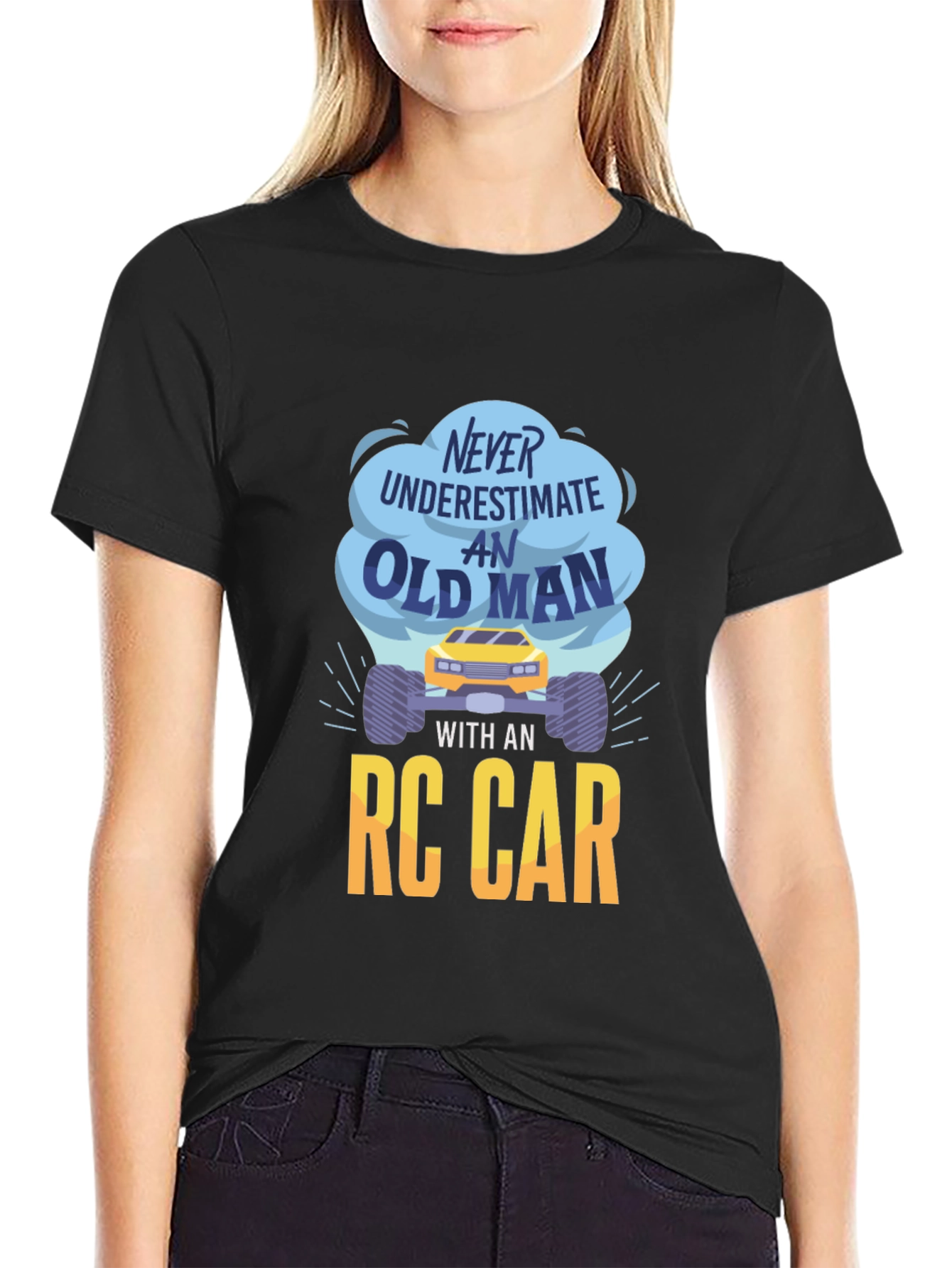 Never Underestimate An Old Man RC Car Graphic Tee