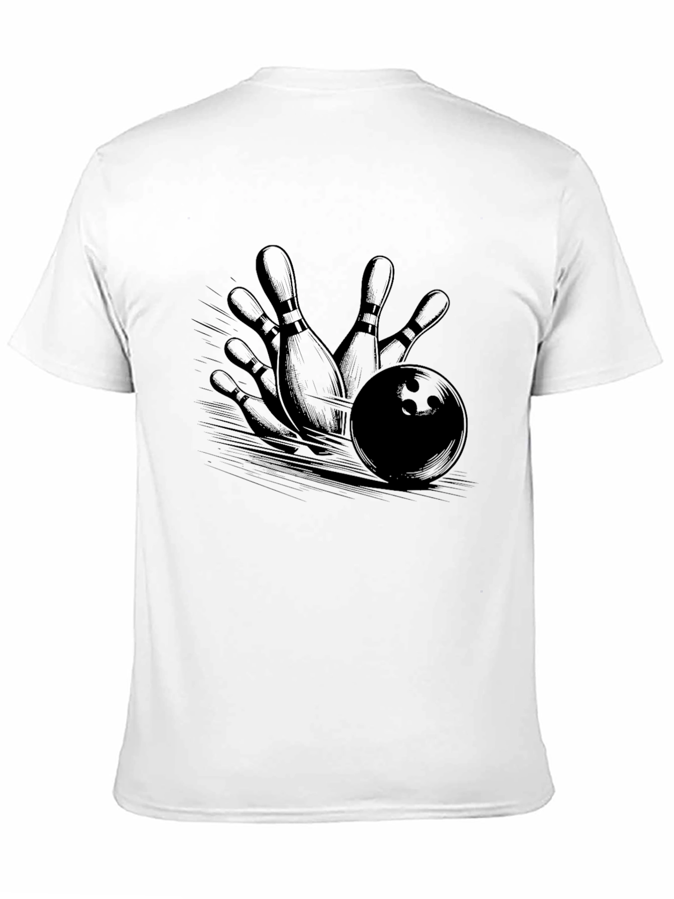 Bowling Strike Graphic Tee - Mens Black T-Shirt