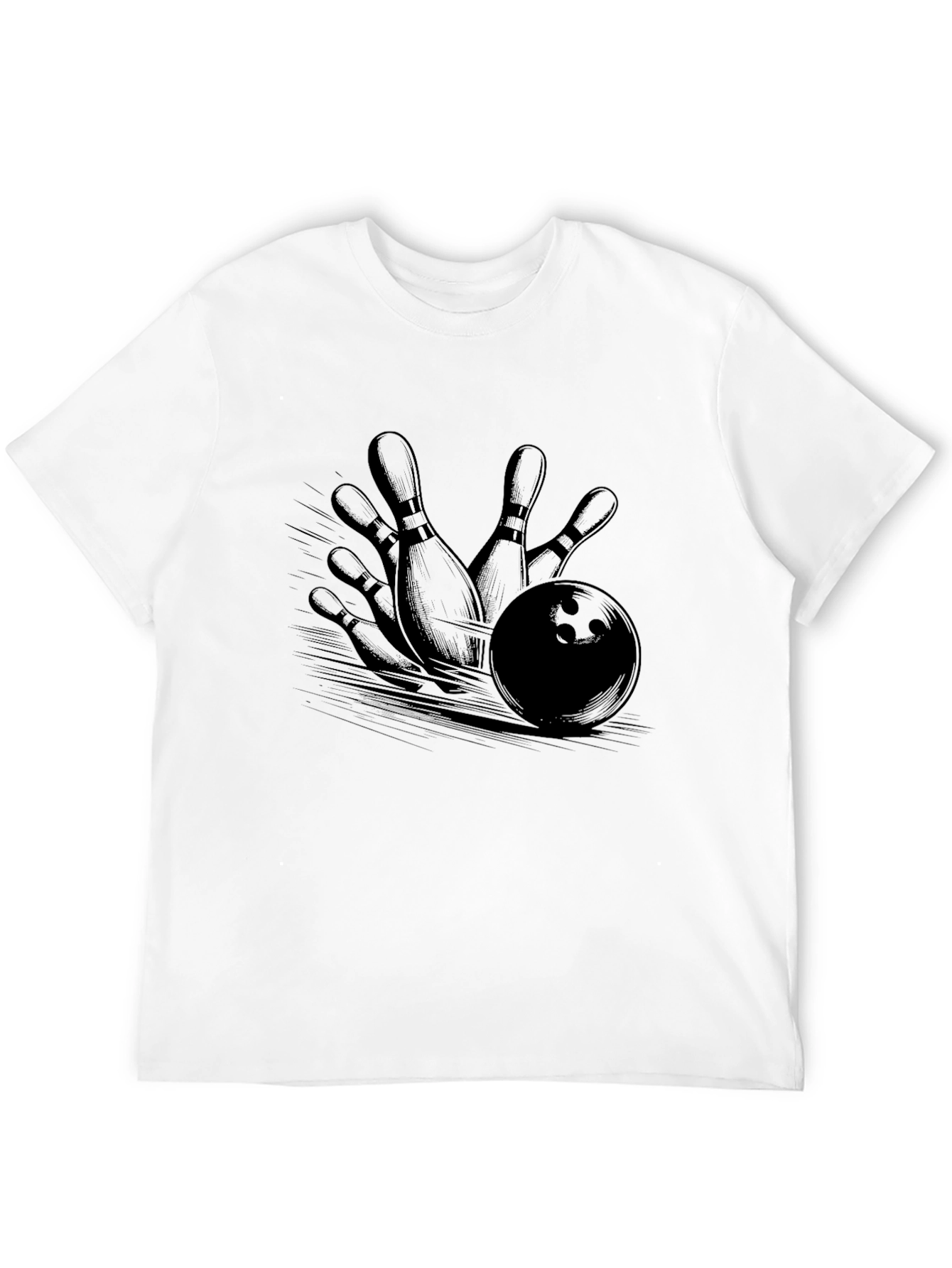 Bowling Strike Graphic Tee - Mens Black T-Shirt