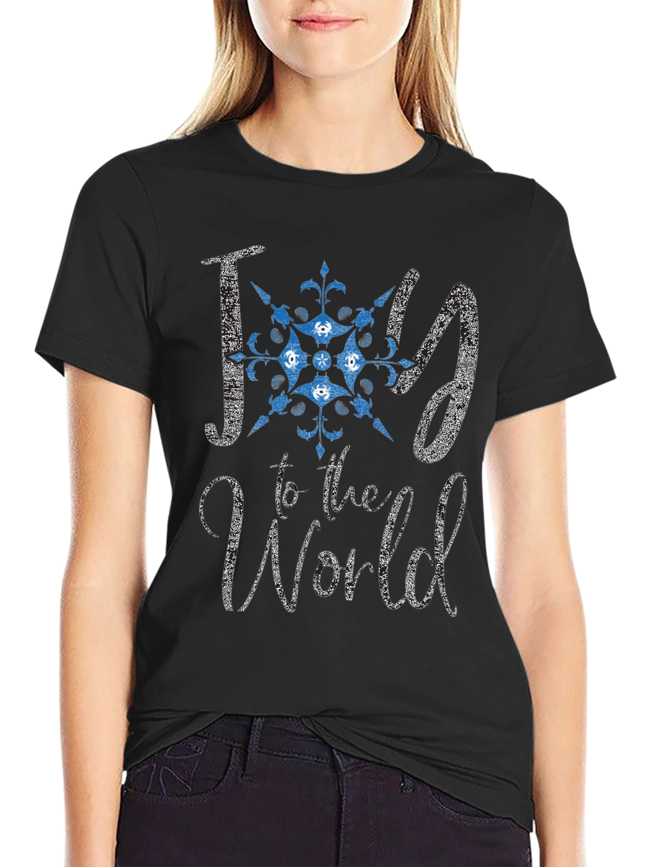 Joy to the World Graphic Tee - Black