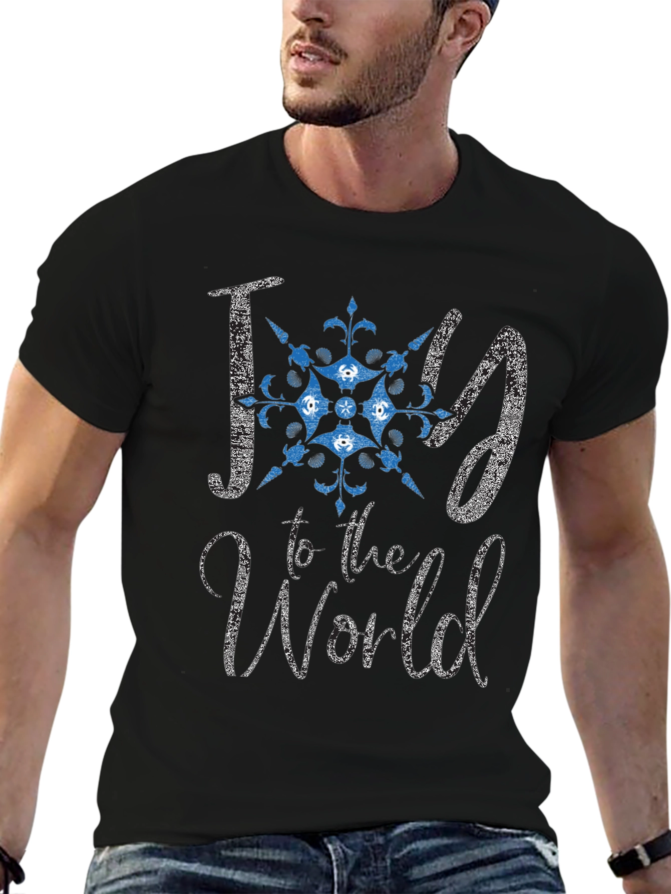 Joy to the World Graphic Tee - Black