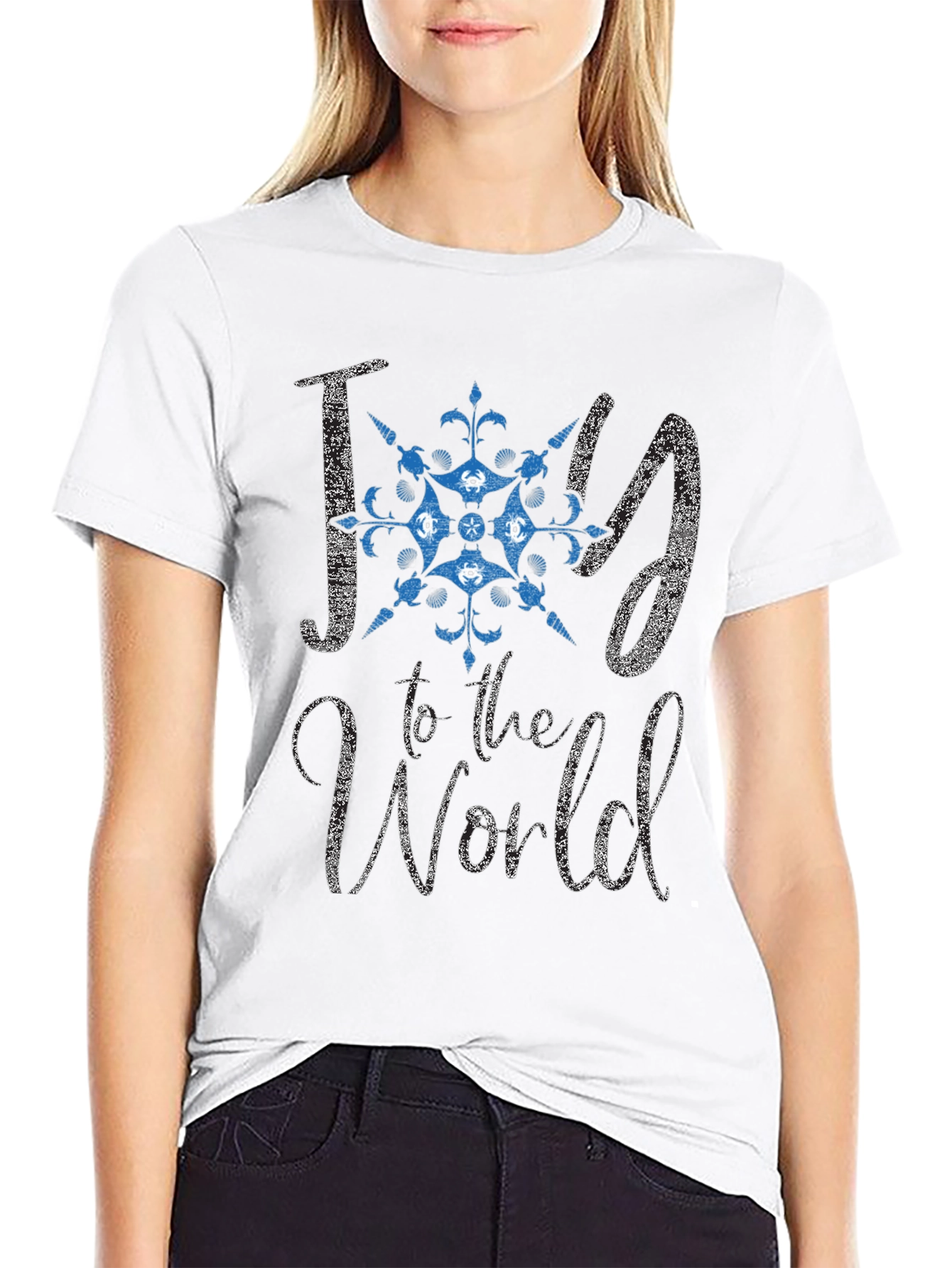 Joy to the World Graphic Tee - Black