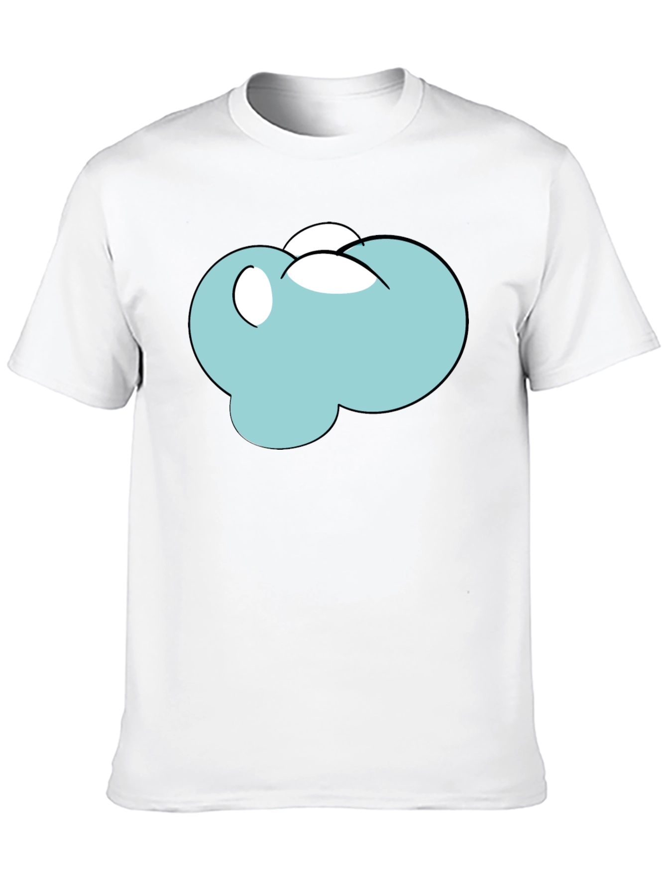 Cartoon Cloud Black T-Shirt