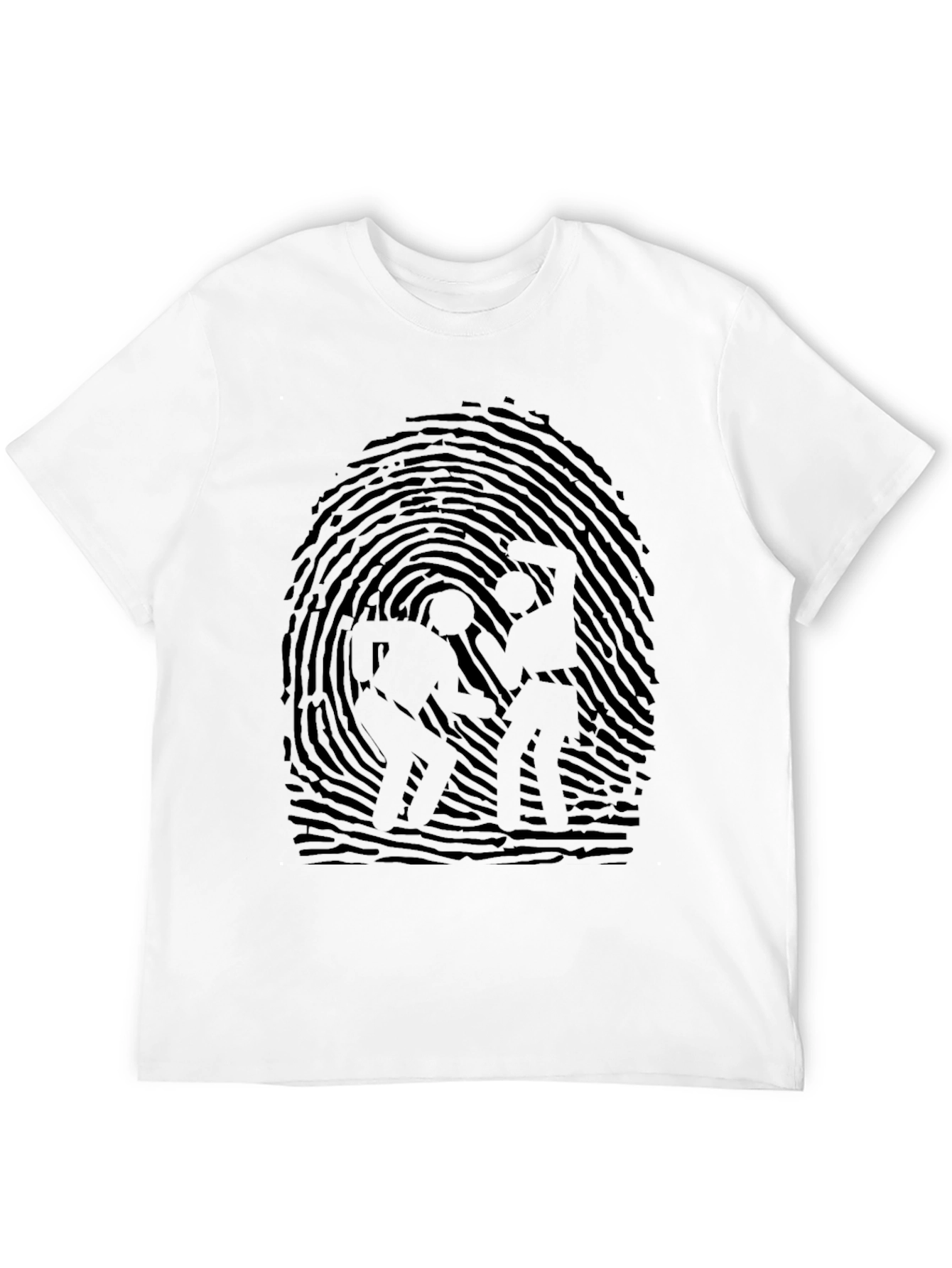 Black T-Shirt with Fingerprint Design