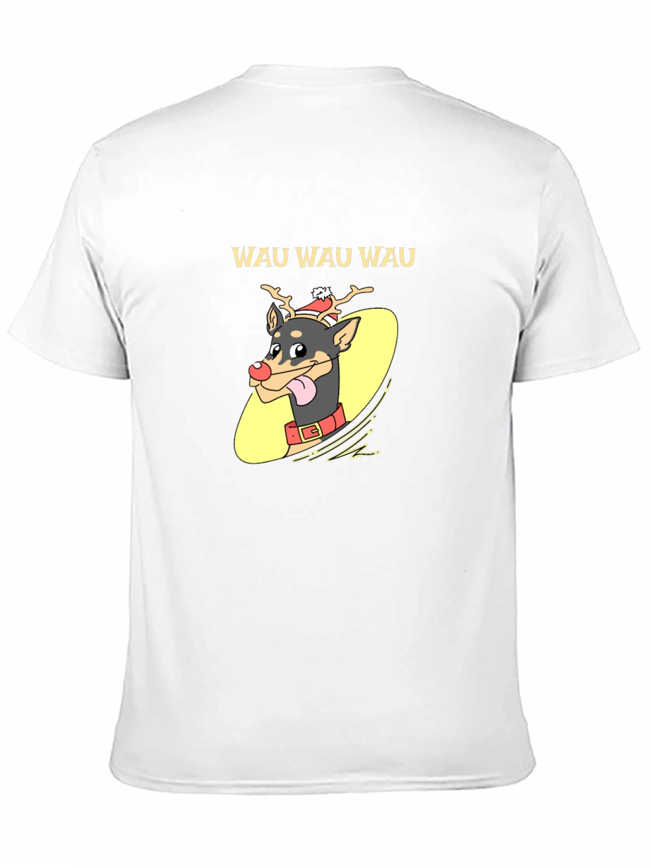 Festive Dog Graphic Tee - Holiday Humor Shirt