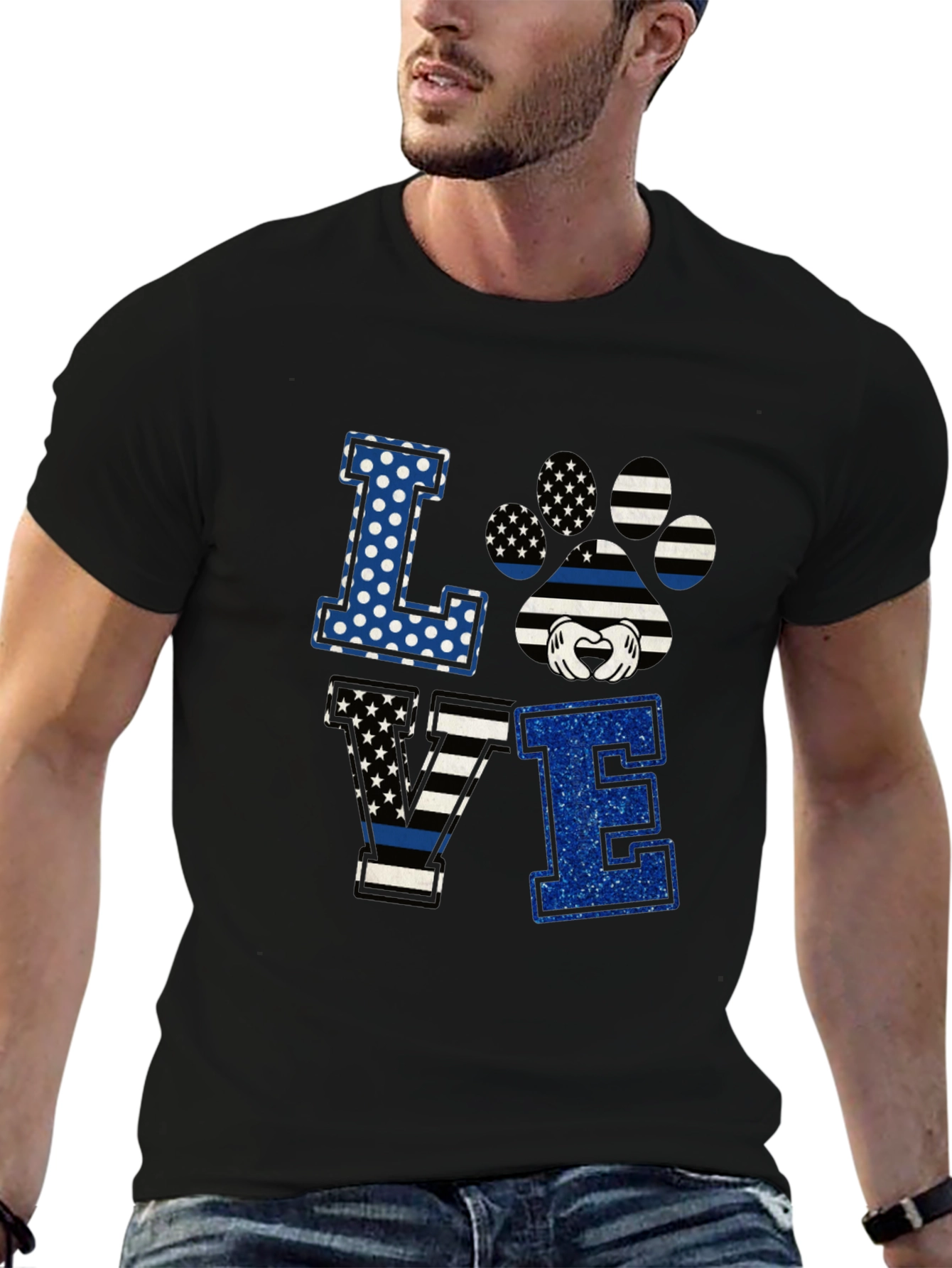 LOVE Paw Print Graphic T-Shirt
