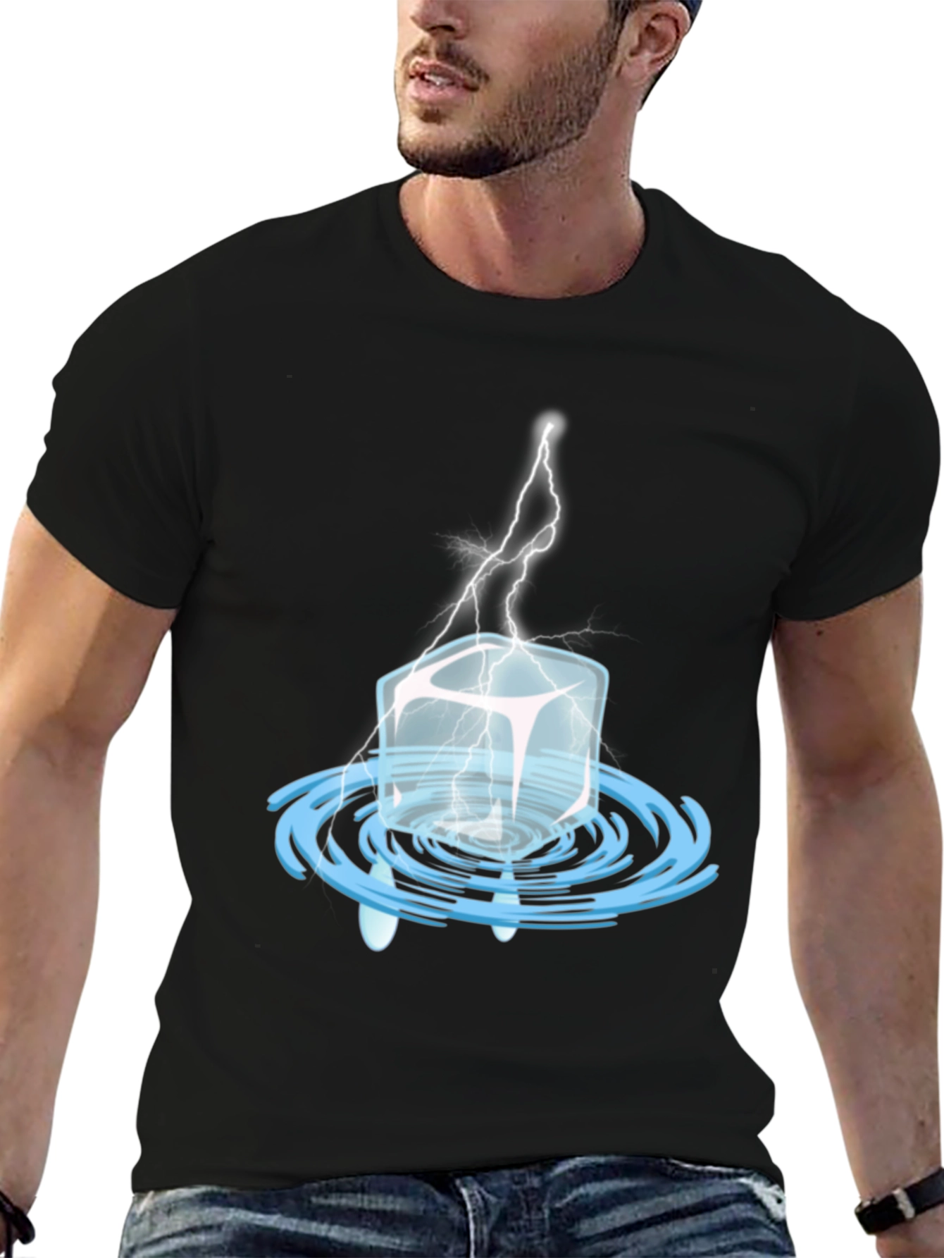Ice Cube Lightning Graphic Tee - Cool Black T-Shirt